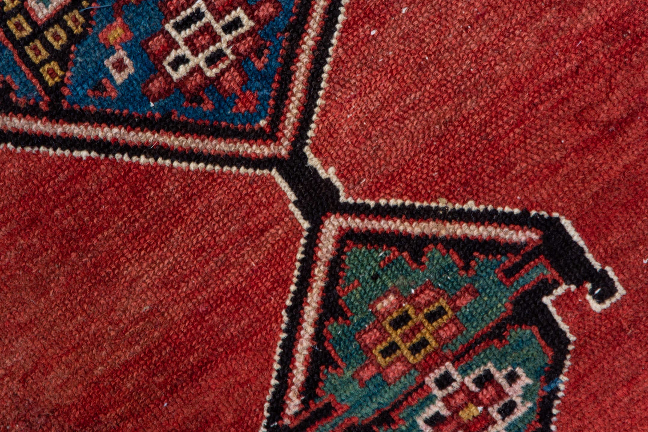 3' x 12' one-of-a-kind handmade antique Malayer runner rug. Color palette: rust, red, ivory, camel, indigo, navy, brown