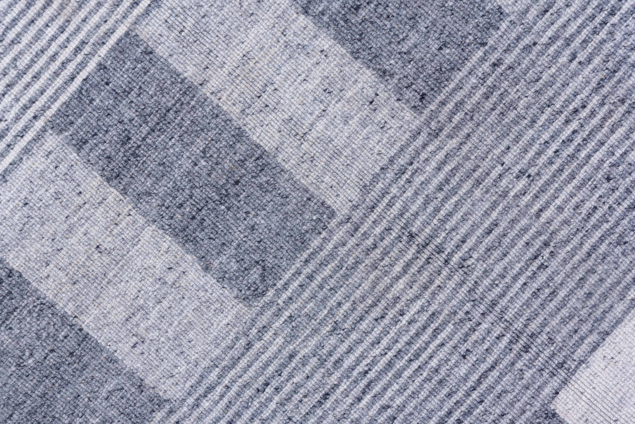 10' x 14' one-of-a-kind handmade vintage Kilim large size rug. Color palette: blue, ivory, slate, gray
