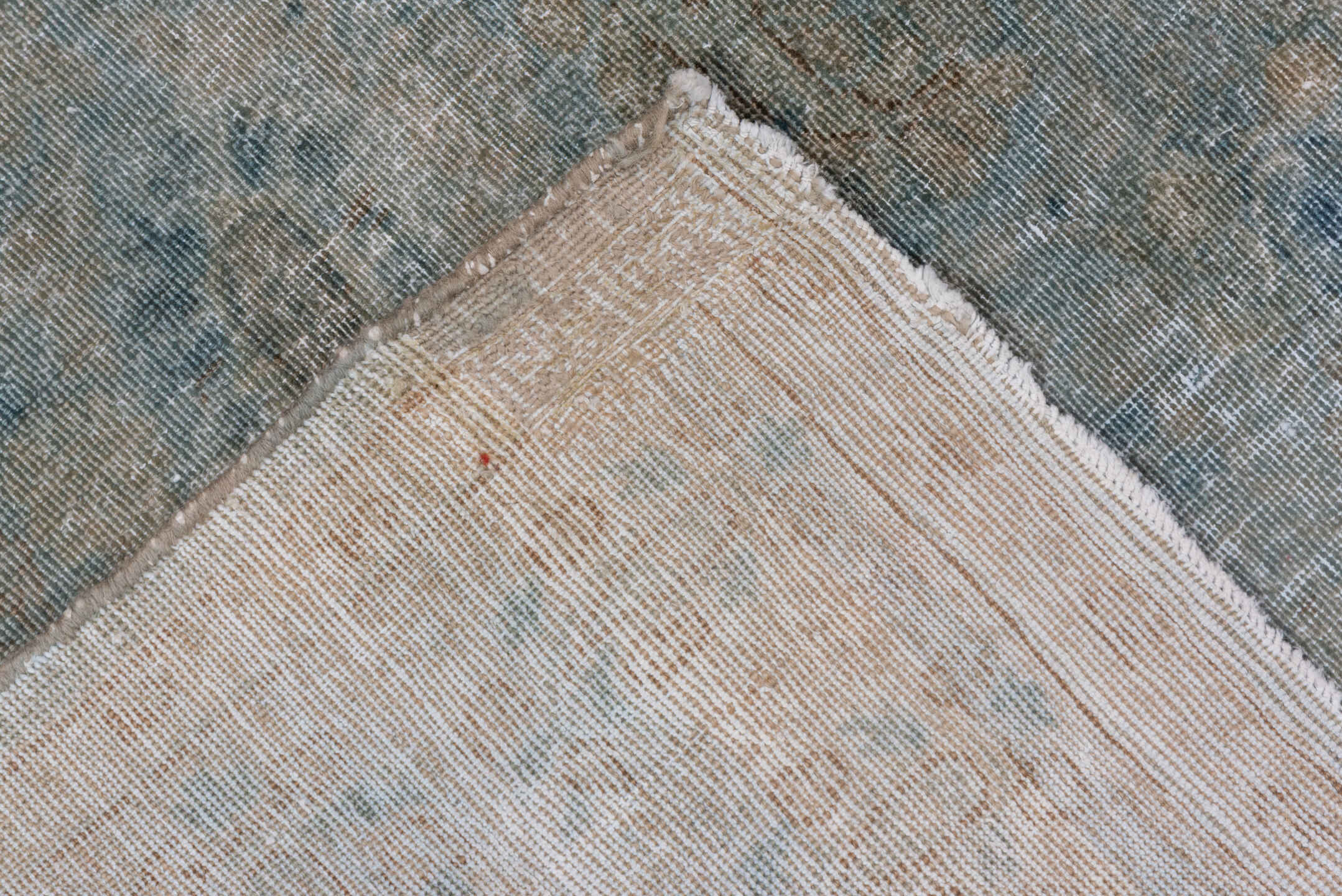 3' x 4' one-of-a-kind handmade vintage Tabriz small size rug. Color palette: ivory, pale blue, taupe, beige, sand