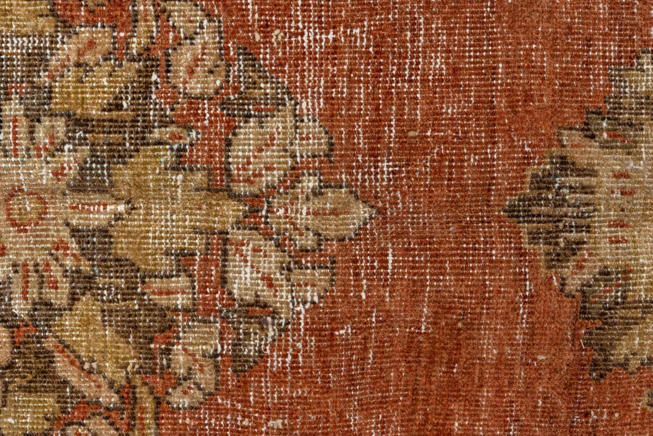 9' x 11' one-of-a-kind handmade vintage Mahal large size rug. Color palette: brown, gray, light gray