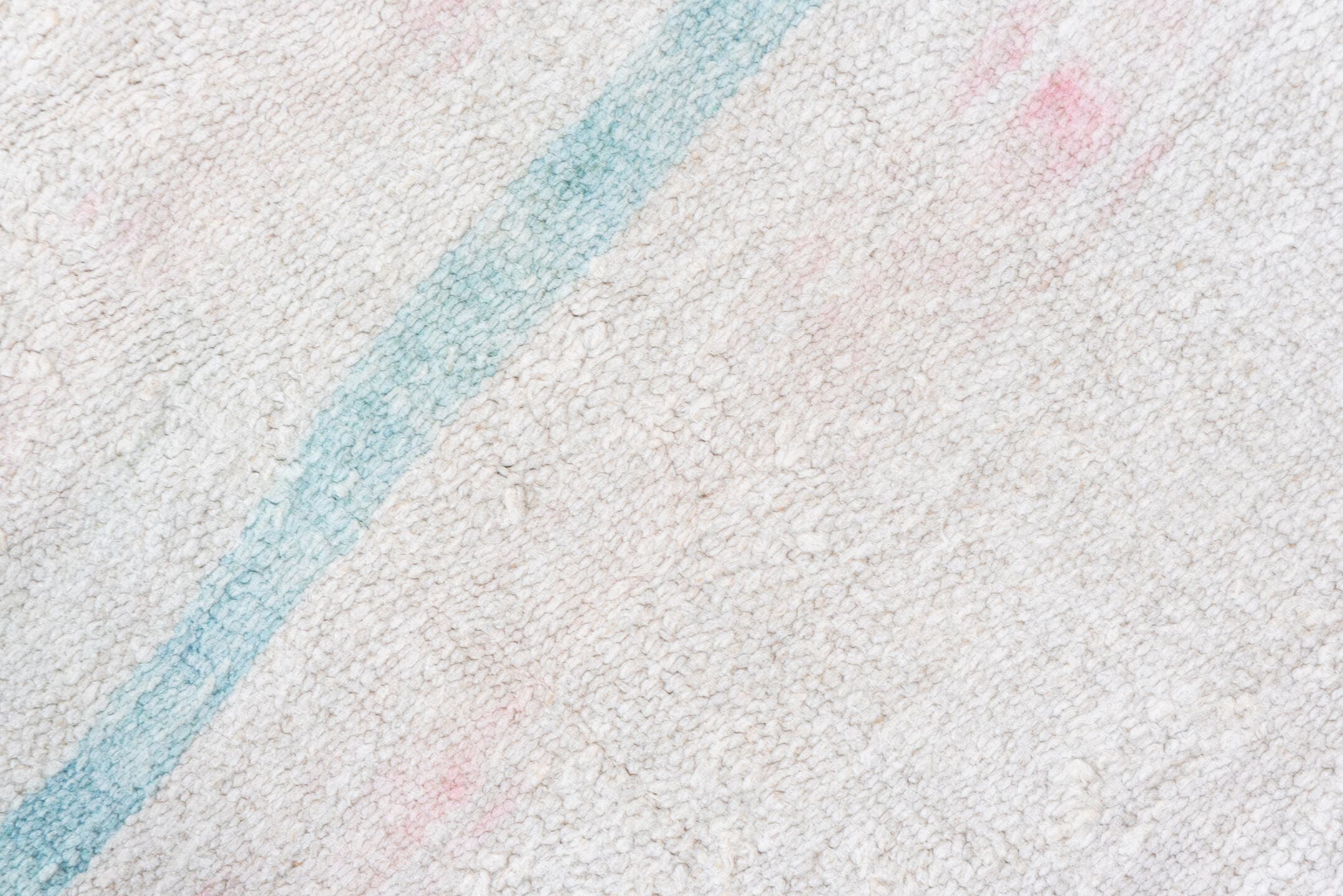 5' x 10' one-of-a-kind handmade vintage Hemp Kilim medium size rug. Color palette: ivory, pale aqua, blush, cream, taupe