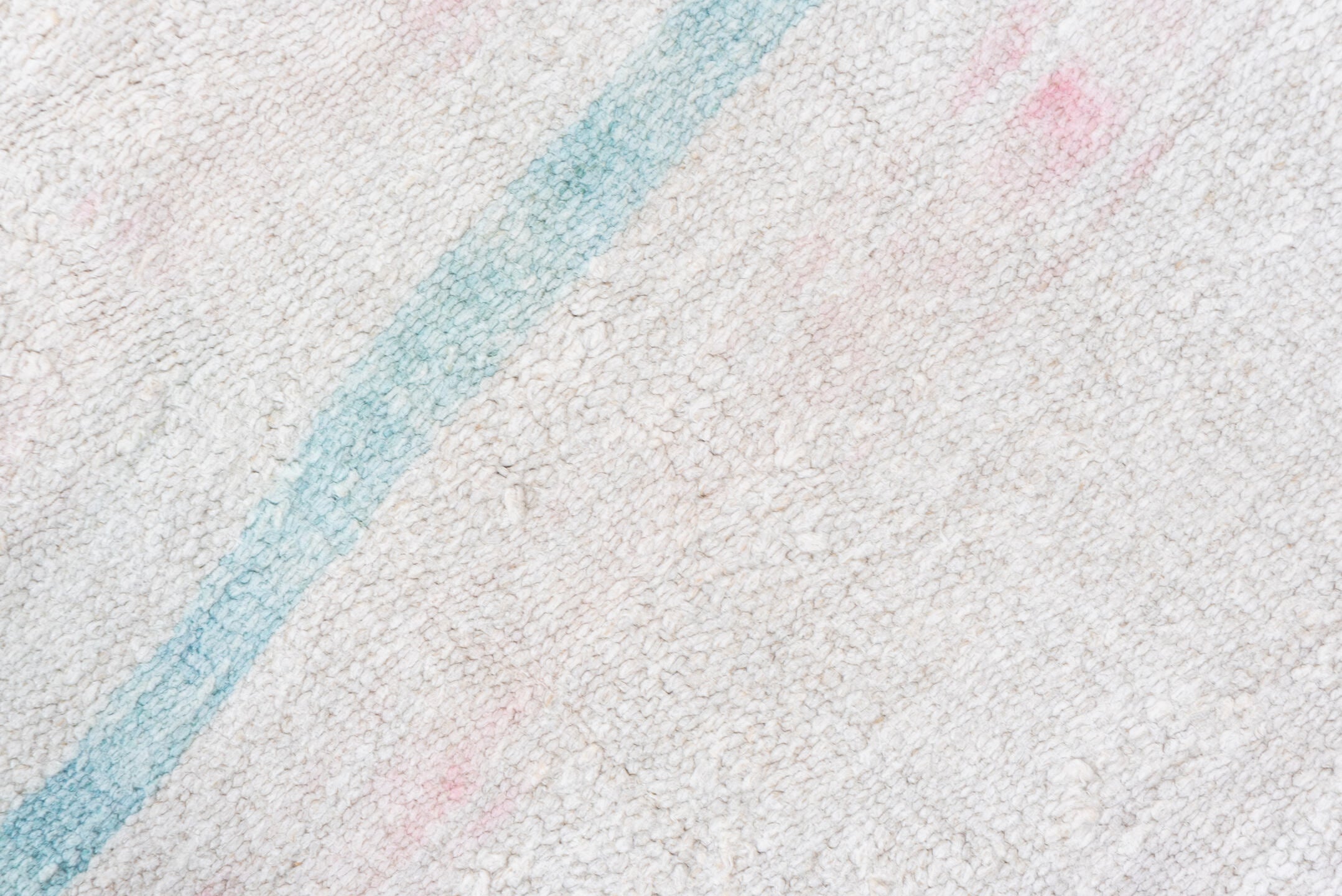 5' x 10' one-of-a-kind handmade vintage Hemp Kilim medium size rug. Color palette: ivory, pale aqua, blush, cream, taupe