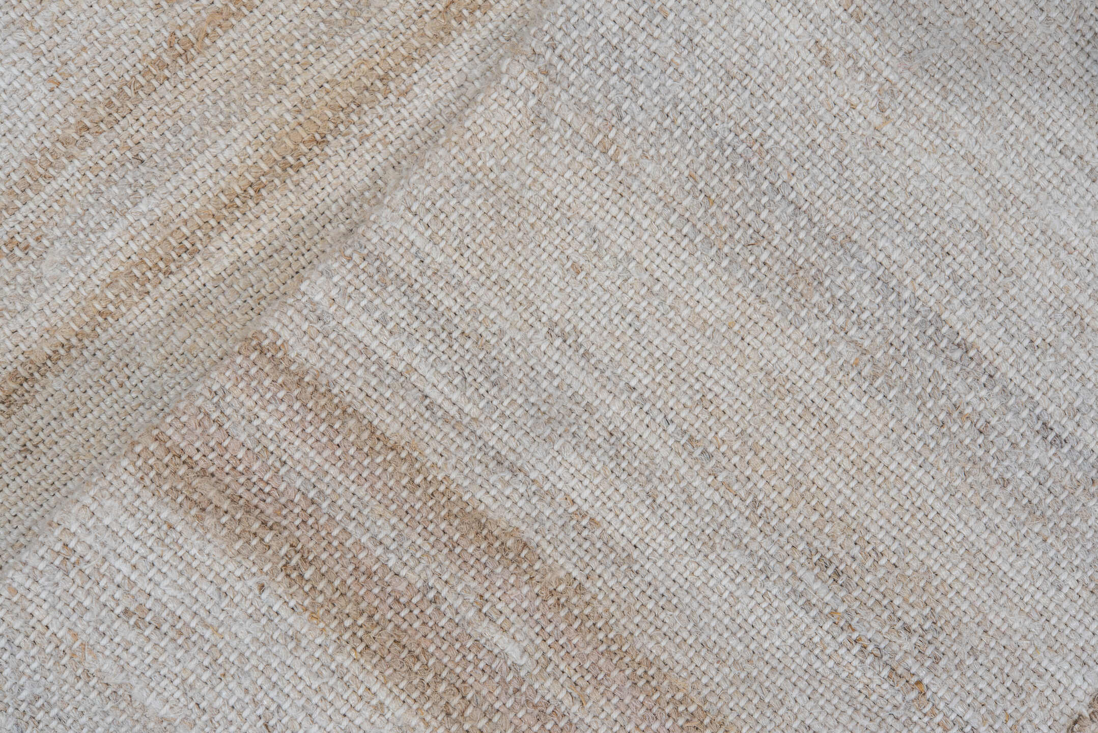 2' x 3' one-of-a-kind handmade vintage Flatweave small size rug. Color palette: ivory, cream, beige, camel, taupe, gray