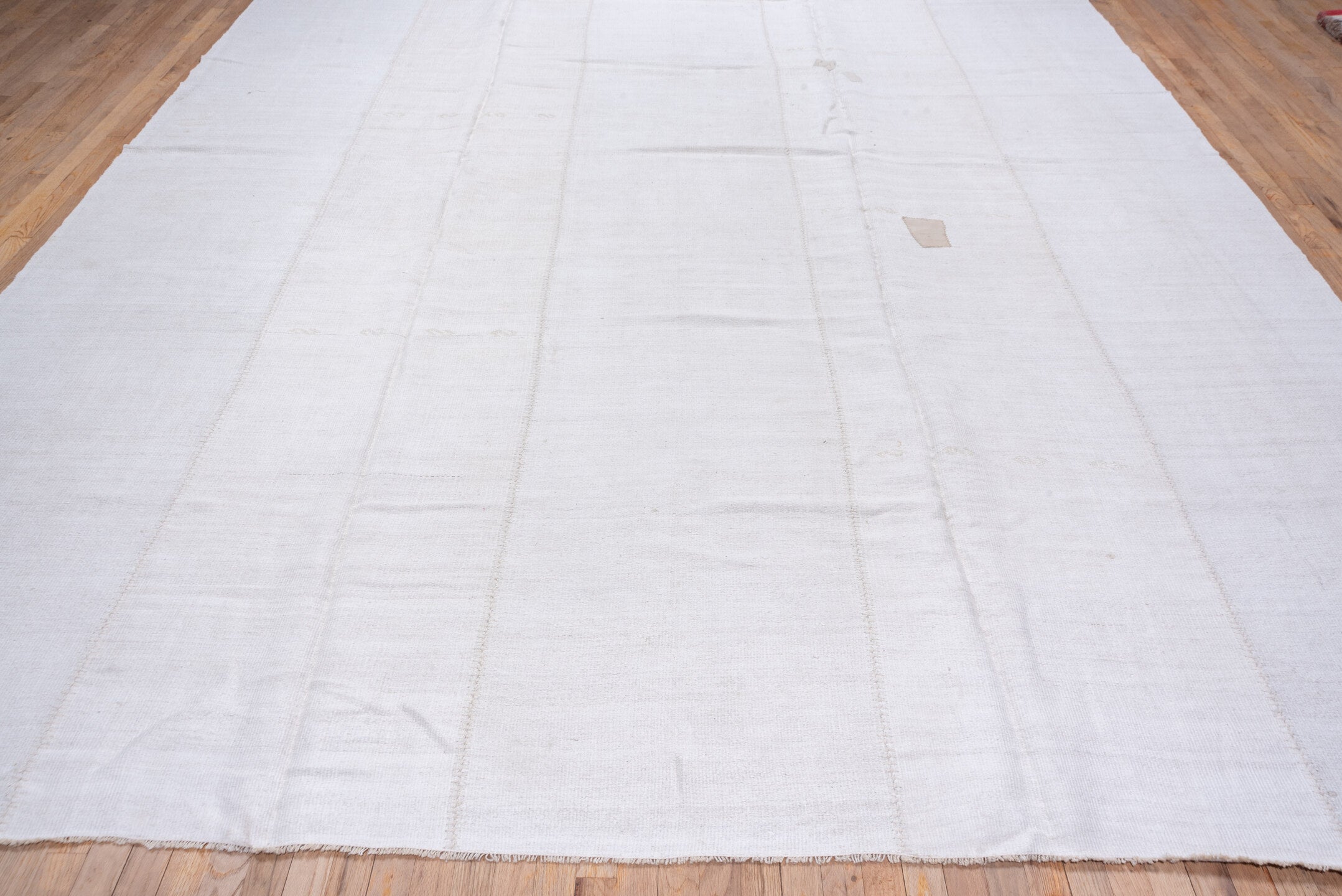 10' x 14' one-of-a-kind handmade vintage Hemp Kilim large size rug. Color palette: gainsboro, gray, light blue, light gray