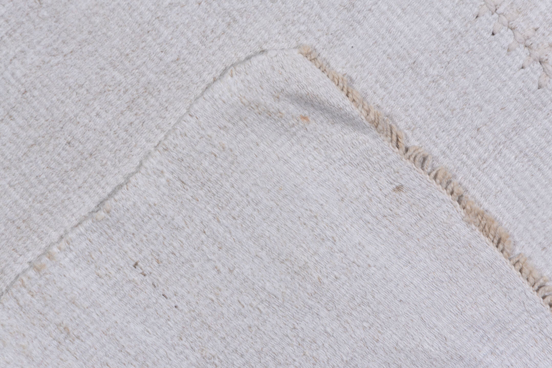 10' x 14' one-of-a-kind handmade vintage Hemp Kilim large size rug. Color palette: ivory, cream, beige, taupe, gray
