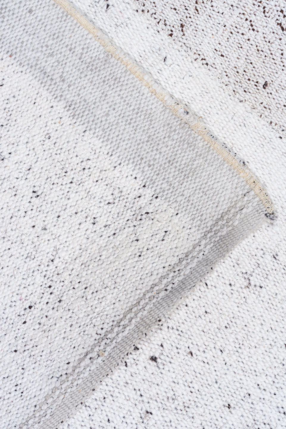 8' x 12' one-of-a-kind handmade antique Flatweave large size rug. Color palette: ivory, cream, taupe, pale gray, beige, gray