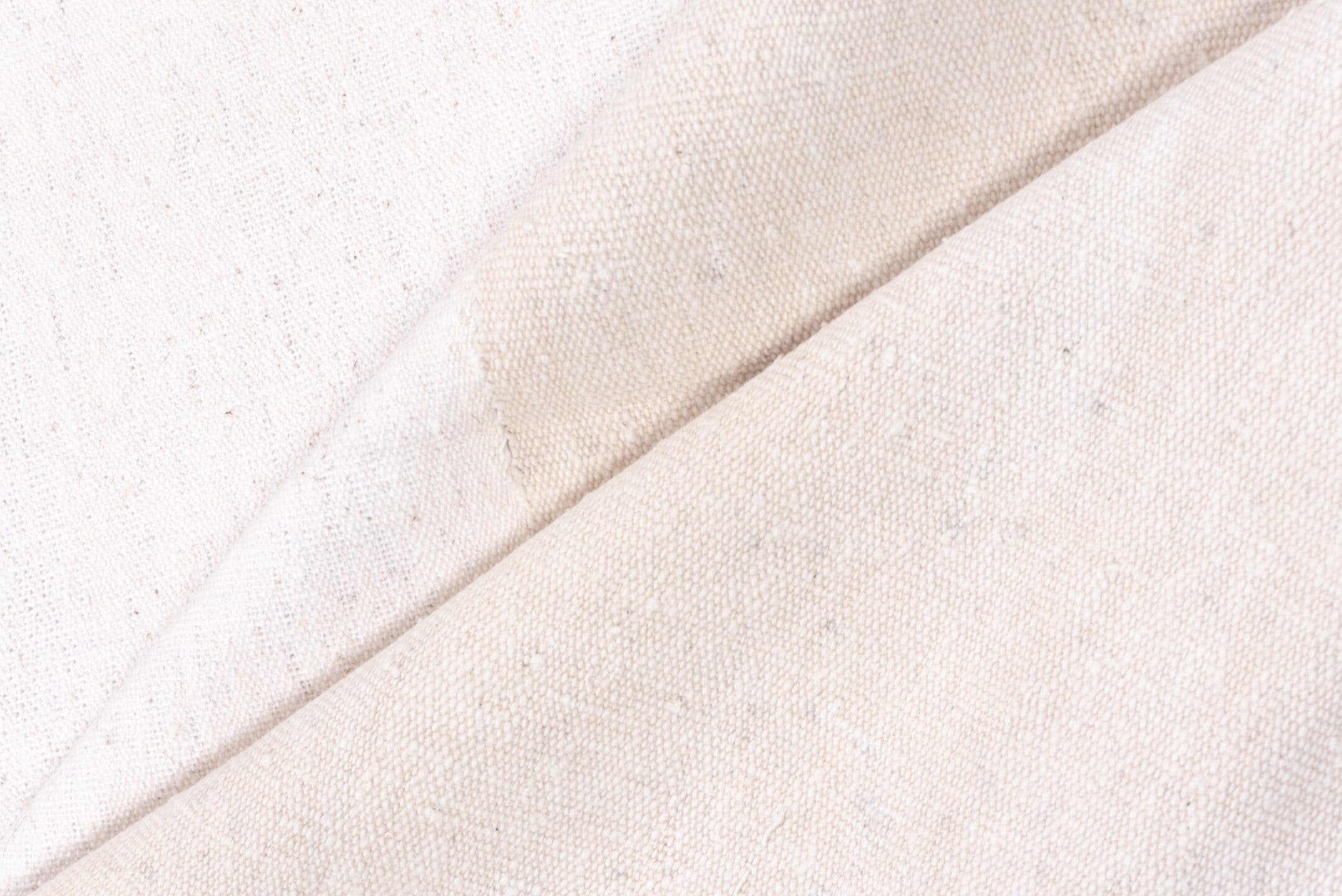 6' x 9' one-of-a-kind handmade vintage Flatweave medium size rug. Color palette: ivory, cream, beige