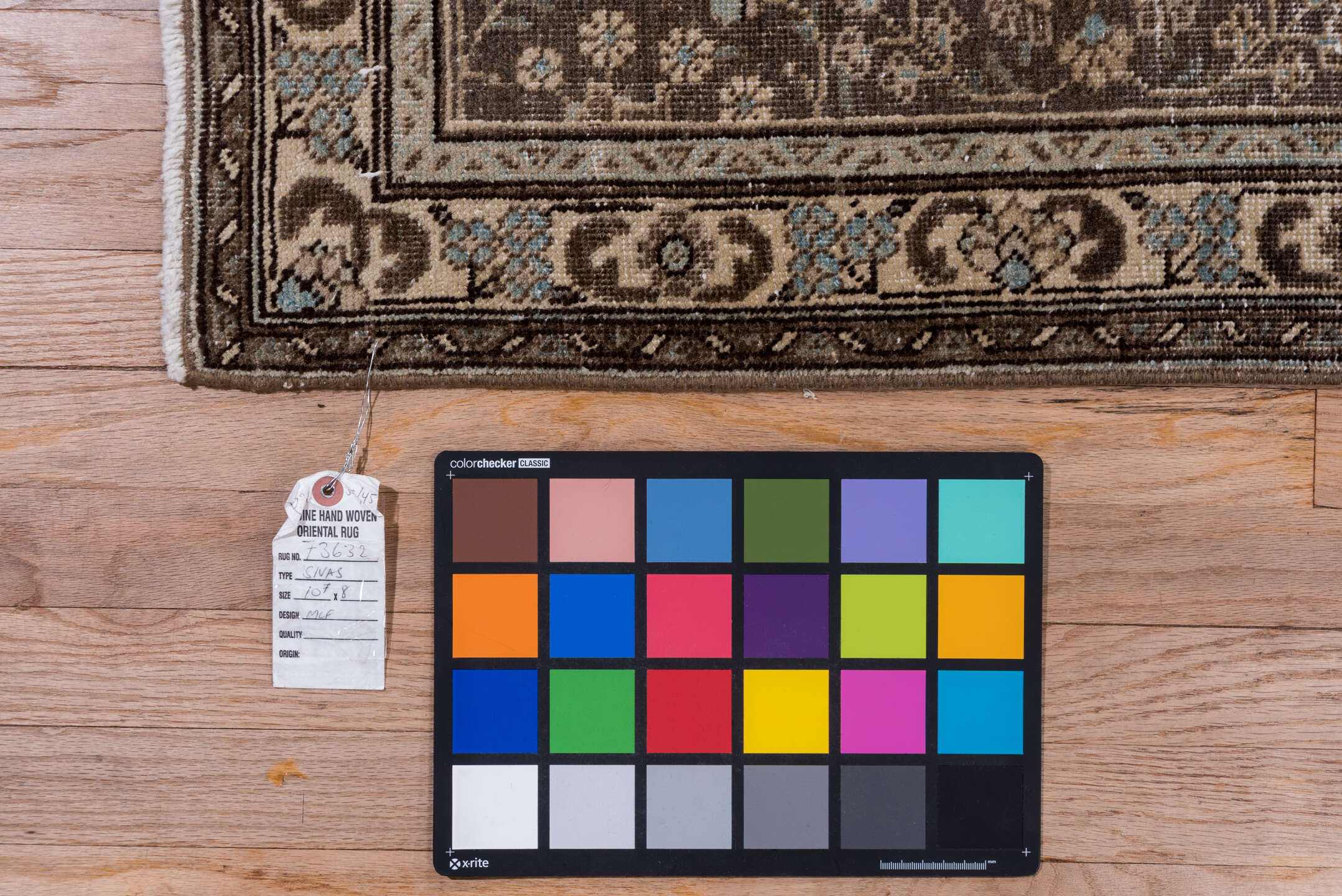 8' x 10' one-of-a-kind handmade vintage Sivas large size rug. Color palette: black, brown, dim gray, gray, light gray