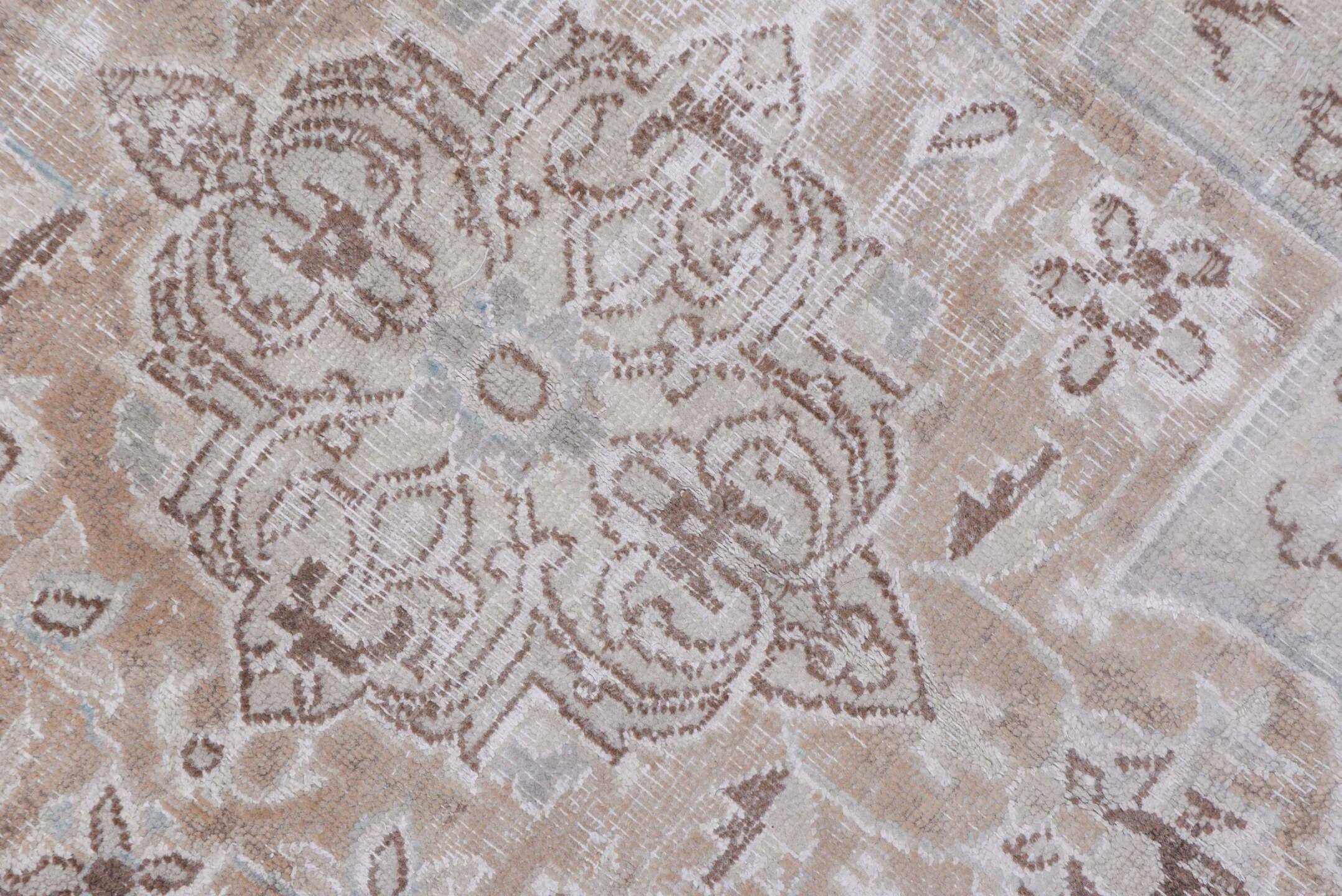 15' x 25' one-of-a-kind handmade vintage Sivas oversize rug. Color palette: ivory, blush, taupe, pale blue, cream, beige