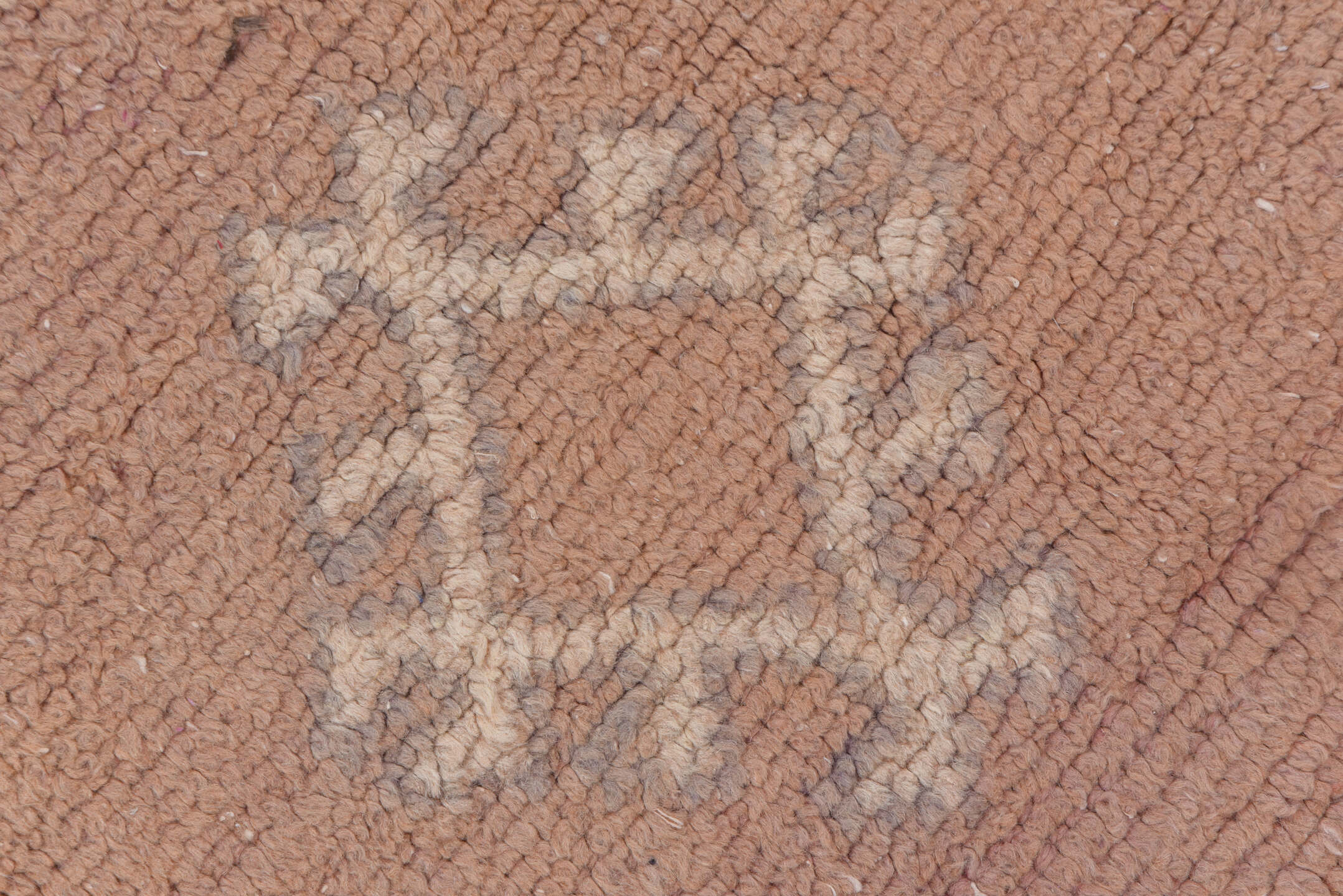 6' x 16' one-of-a-kind handmade vintage Moroccan rug. Color palette: brown, gray, off-white, pink, snow, white, whitesmoke