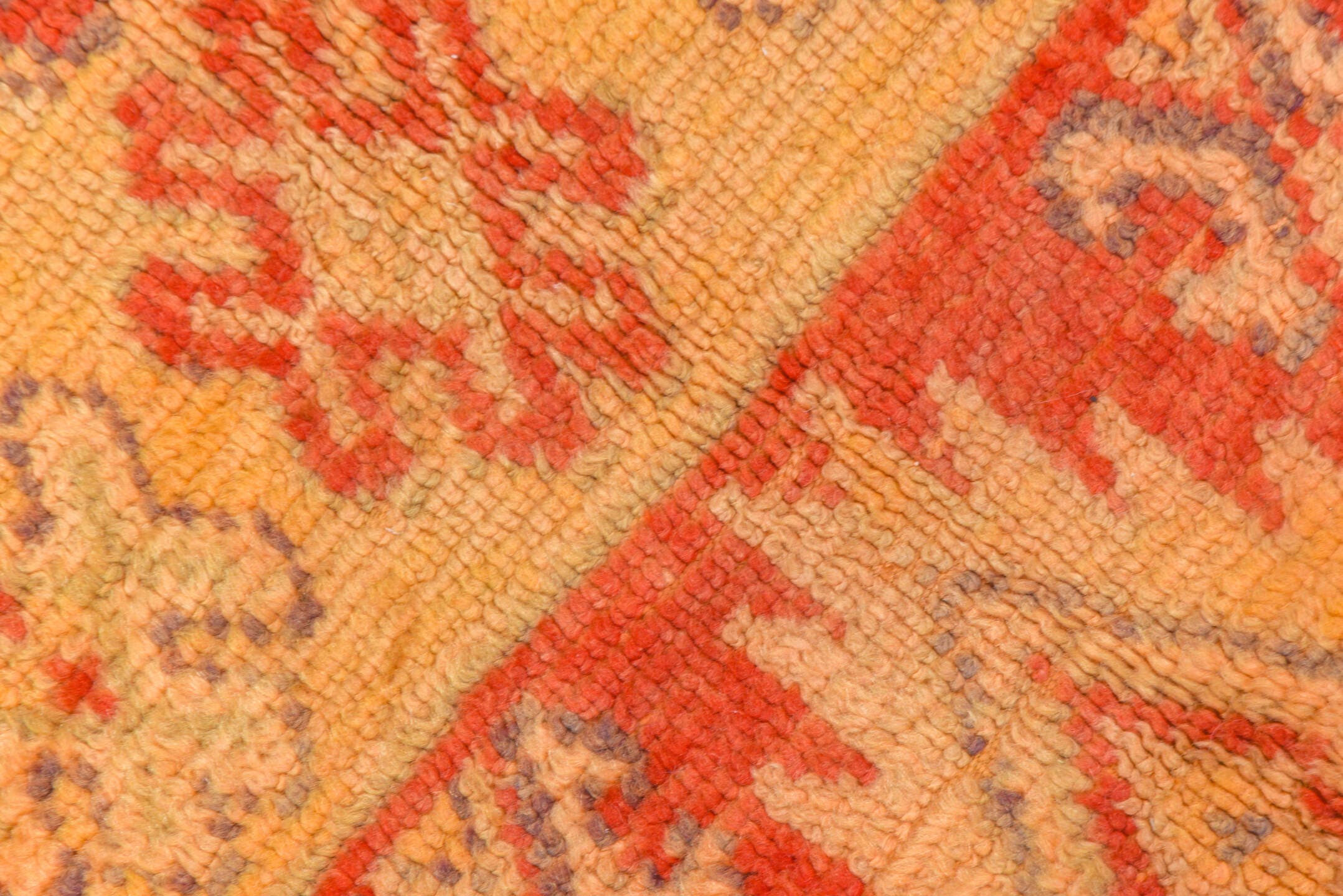 5' x 9' one-of-a-kind handmade vintage Moroccan medium size rug. Color palette: camel, rust, ivory, gold, slate, terra cotta