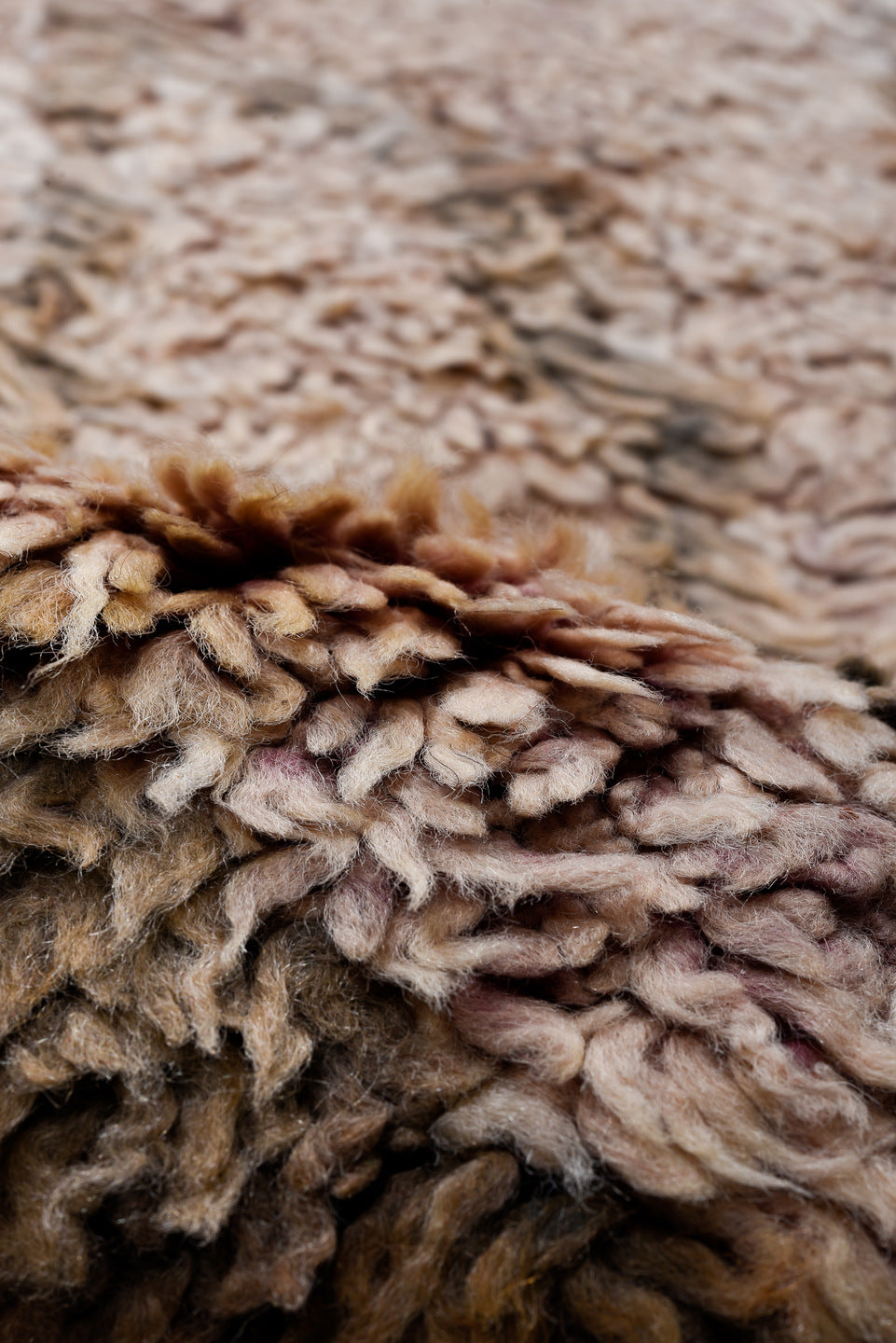 5' x 10' one-of-a-kind handmade vintage Moroccan medium size rug. Color palette: ivory, taupe, brown, blush, mauve, beige