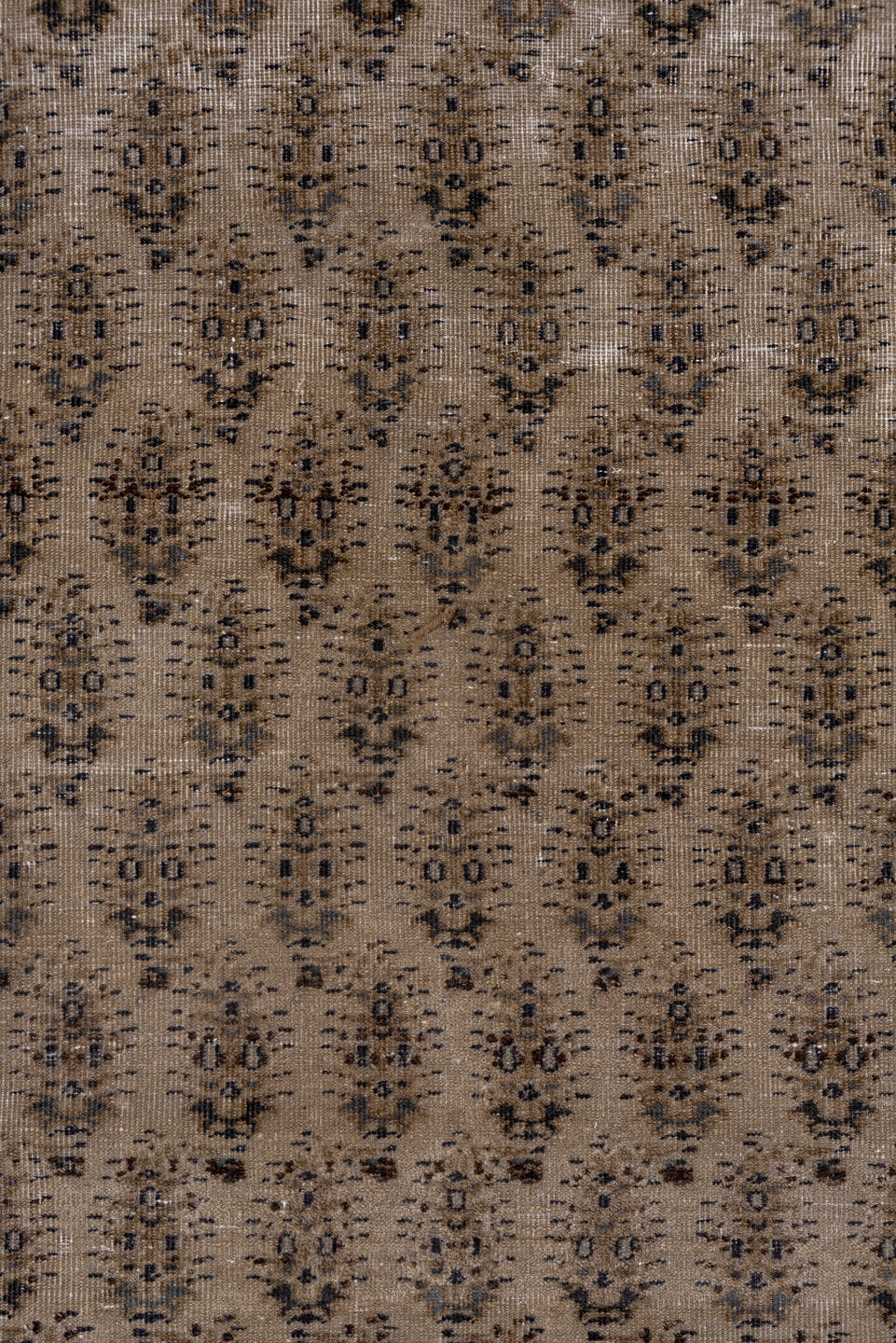 18' x 30' one-of-a-kind handmade vintage Saraband oversize rug. Color palette: taupe, brown, ivory, charcoal, beige, gray