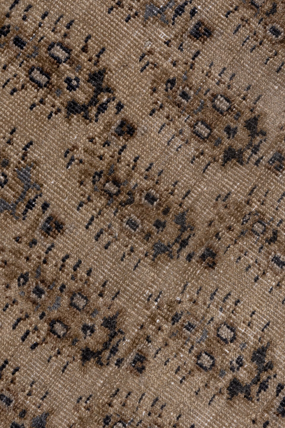 18' x 30' one-of-a-kind handmade vintage Saraband oversize rug. Color palette: brown, gray, light gray, off-white, pink