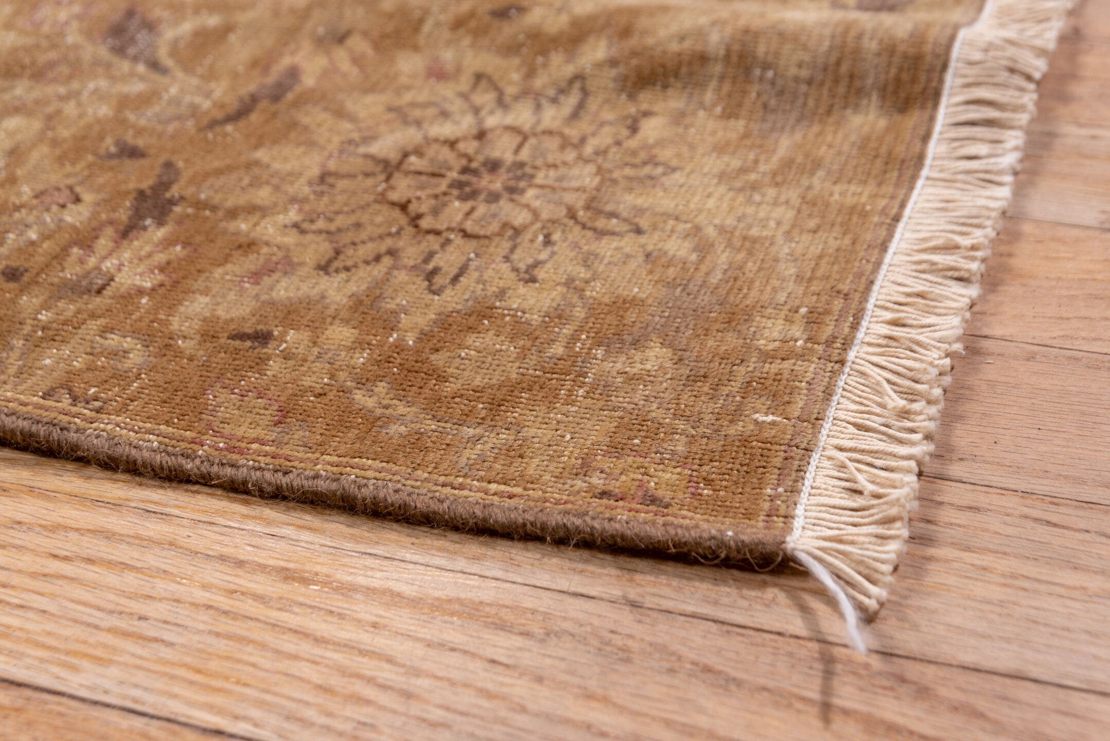 12' x 16' one-of-a-kind handmade antique Sivas oversize rug. Color palette: brown, camel, taupe, beige, ivory, rose