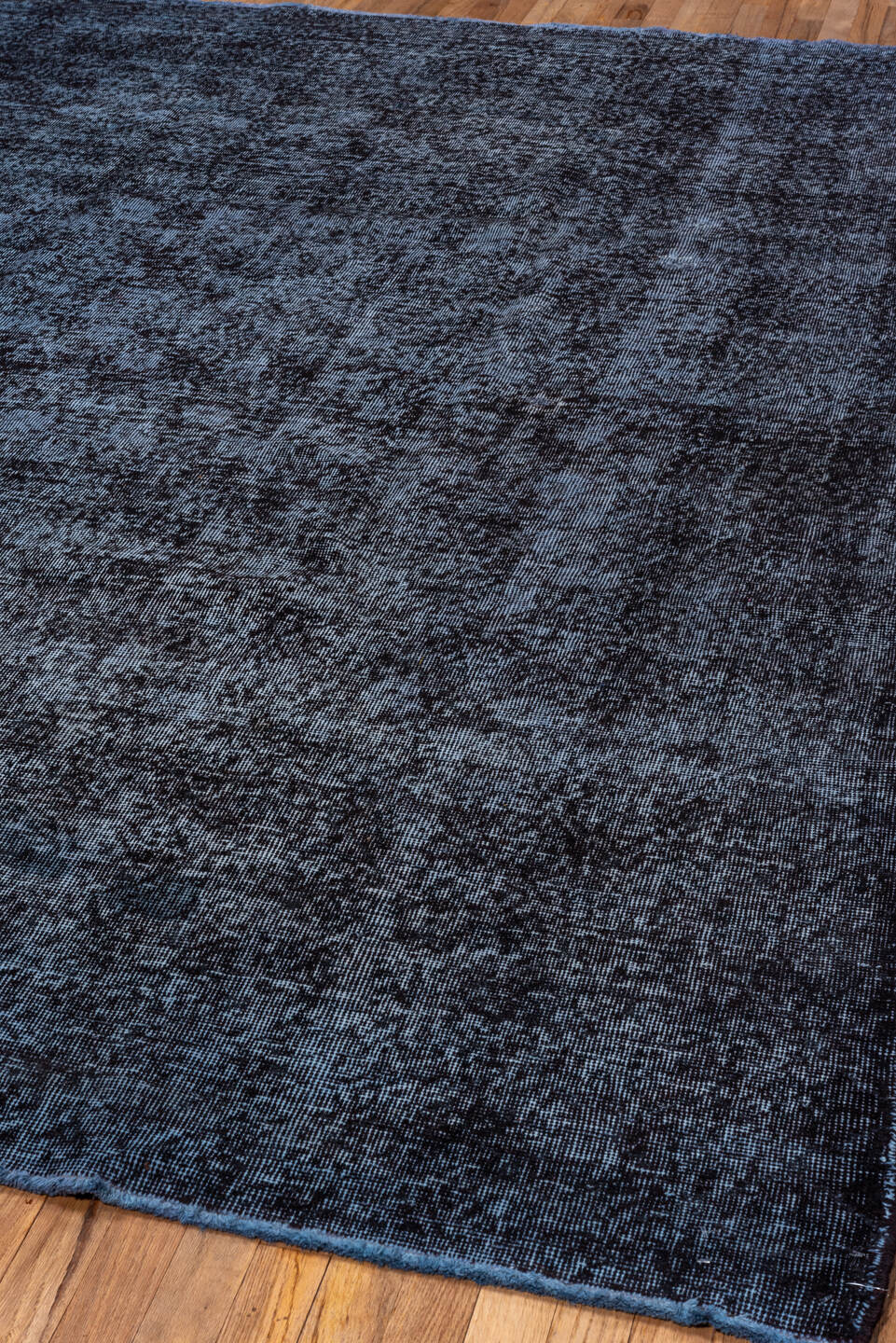 7' x 10' one-of-a-kind handmade antique Overdyed large size rug. Color palette: charcoal, slate, steel_blue, gray, black