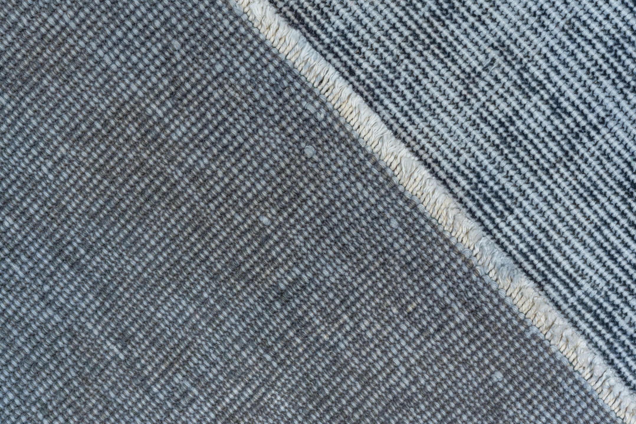 7' x 10' one-of-a-kind handmade vintage Overdyed large size rug. Color palette: blue, dark gray, dim gray, gray, light blue