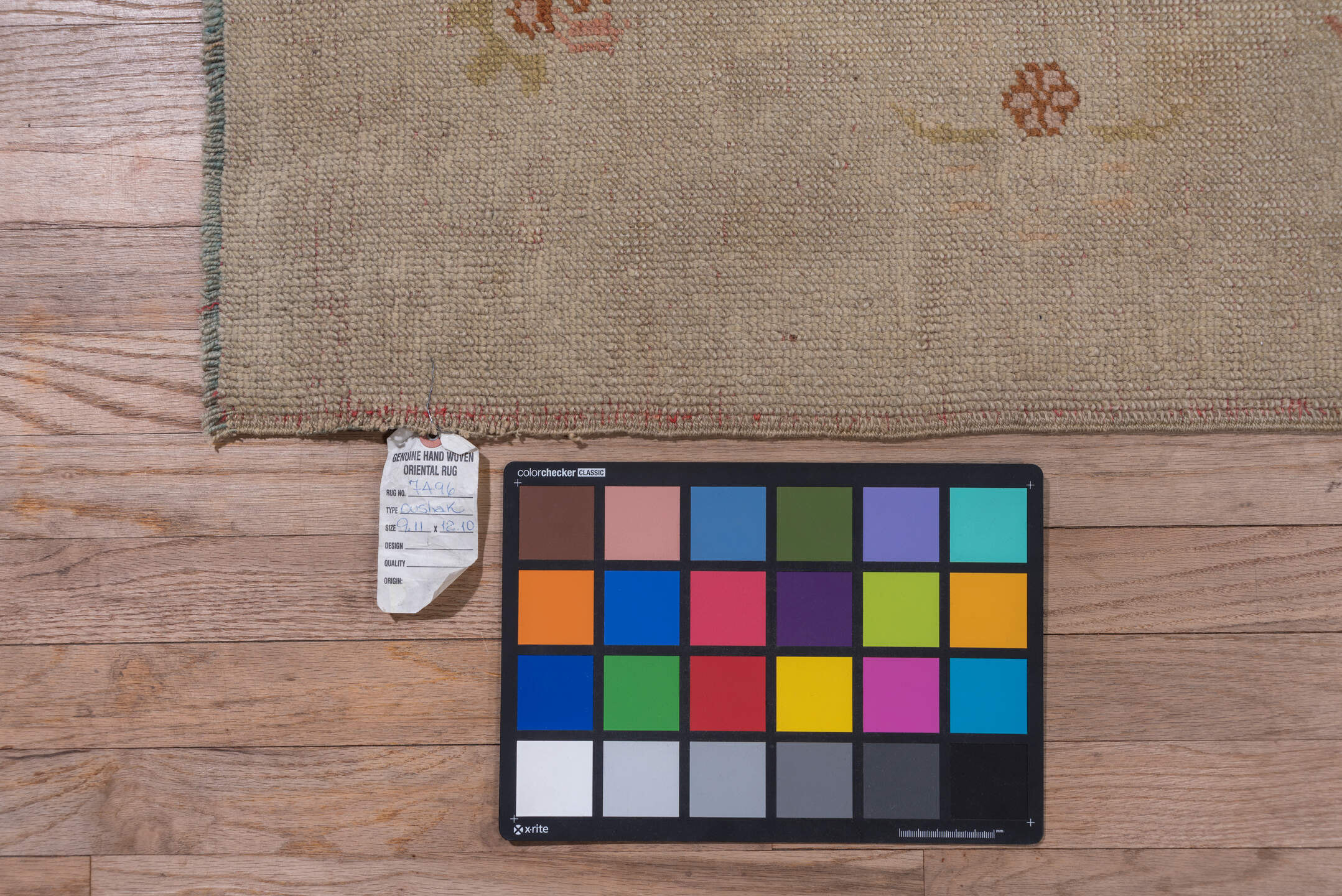 9' x 12' one-of-a-kind handmade vintage Oushak large size rug. Color palette: brown, gray, off-white, pink, snow, white