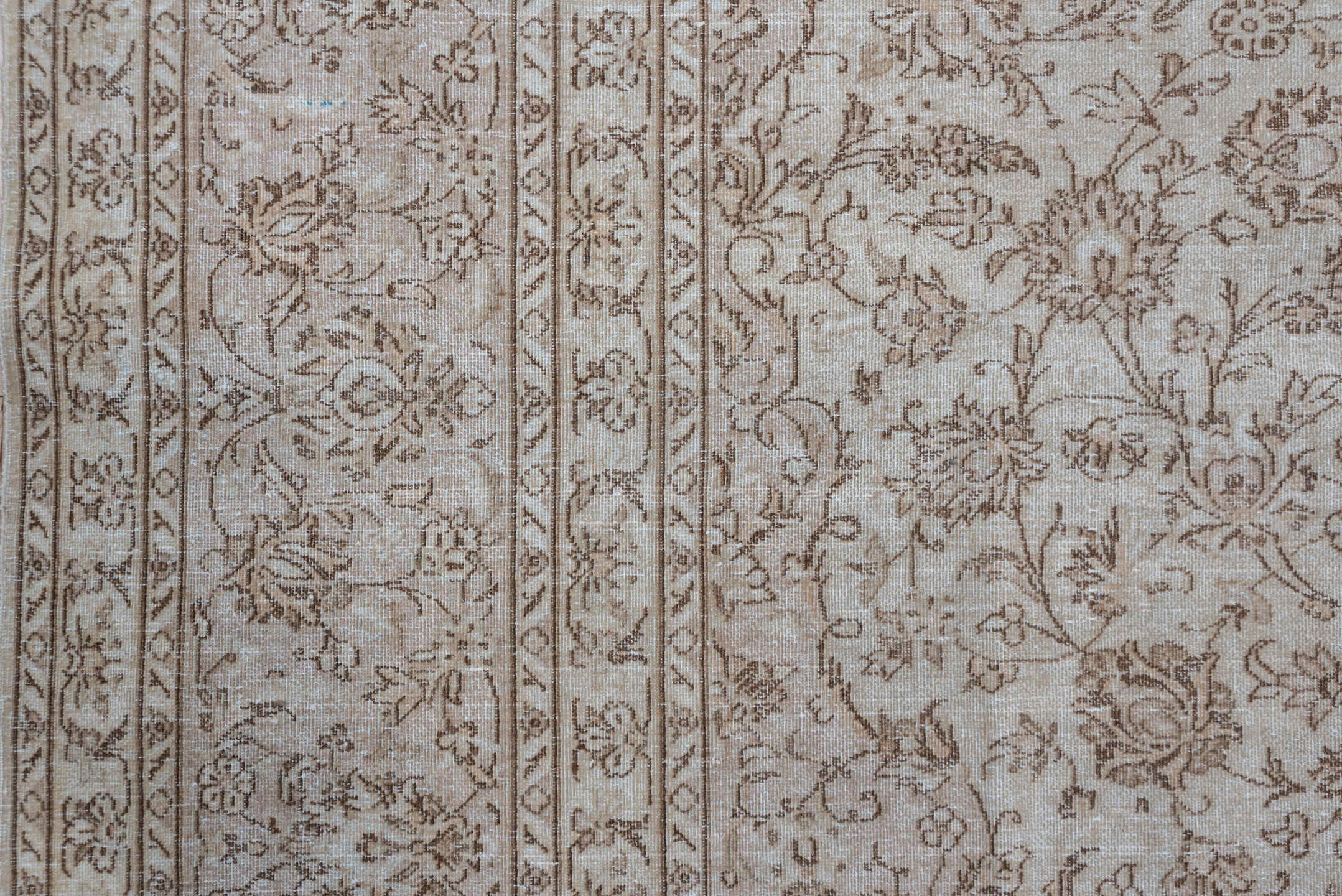 9' x 12' one-of-a-kind handmade vintage Tabriz large size rug. Color palette: ivory, taupe, beige, sand, camel, greige, gray