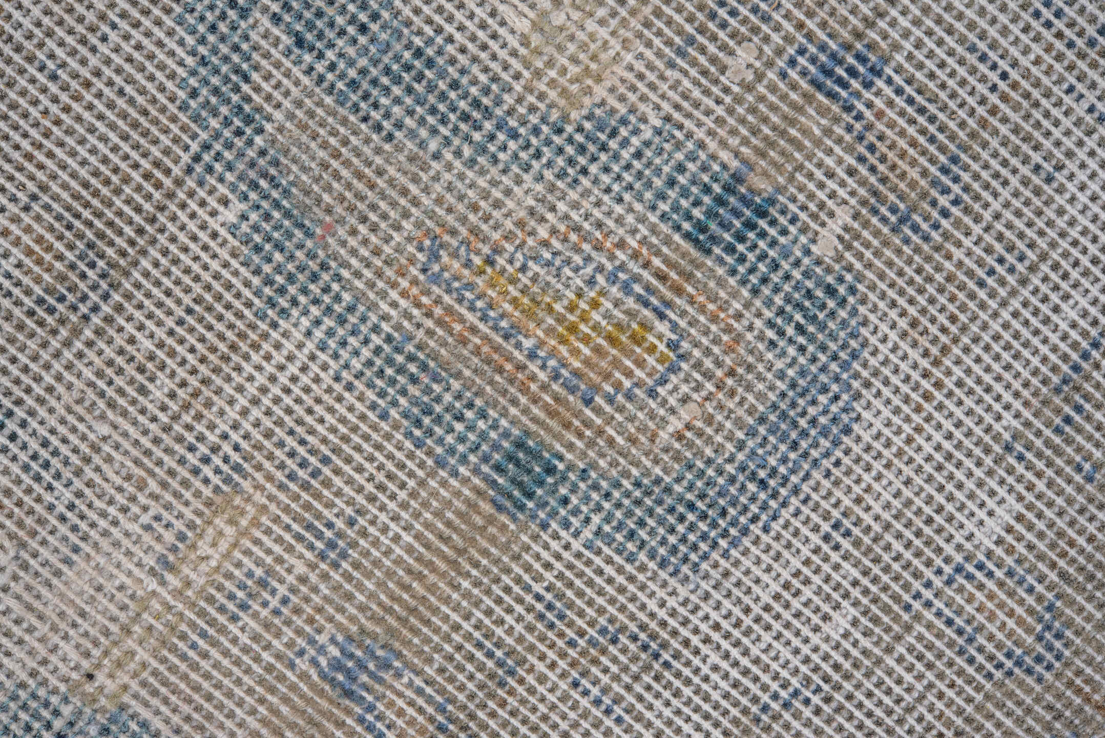 9' x 12' one-of-a-kind handmade antique Sivas large size rug. Color palette: pale blue, ivory, sky blue, beige, taupe, gold