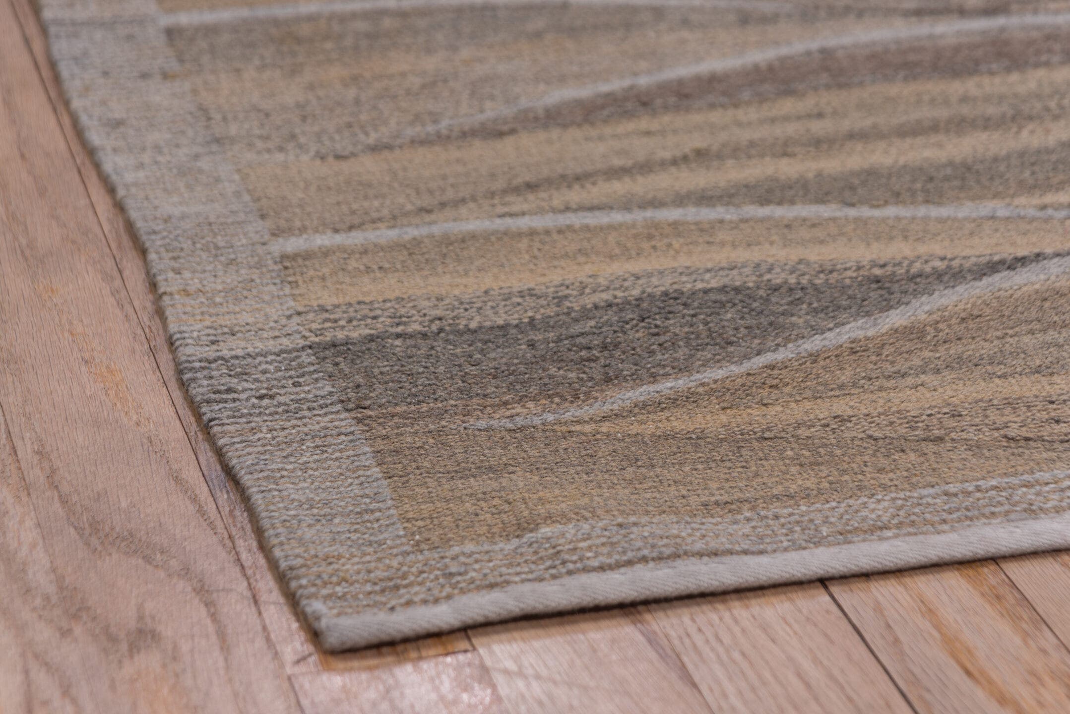 8' x 10' one-of-a-kind handmade vintage Kilim large size rug. Color palette: taupe, brown, camel, beige, ivory, charcoal