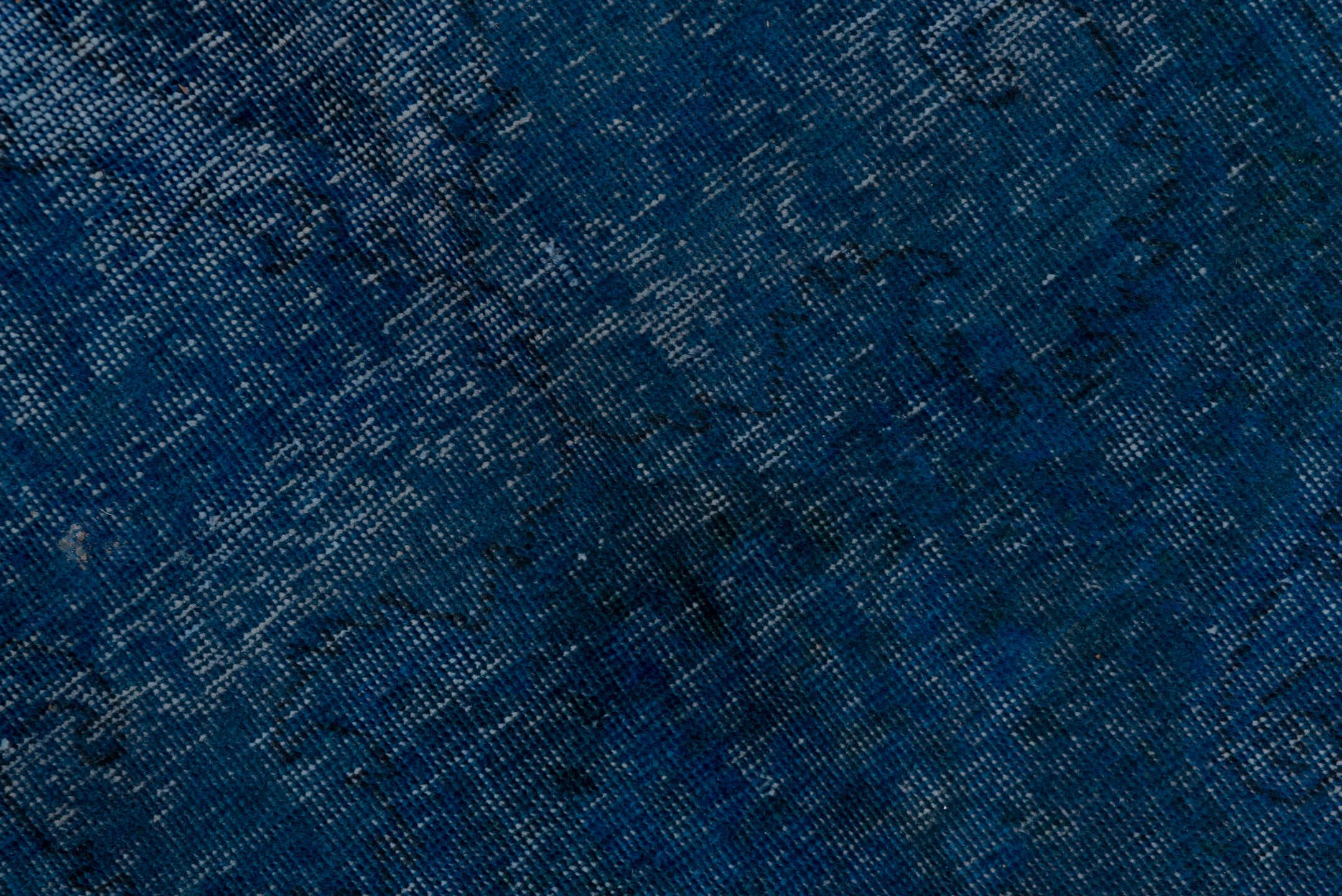 9' x 12' one-of-a-kind handmade antique Overdyed large size rug. Color palette: navy, indigo, slate, charcoal, blue, purple