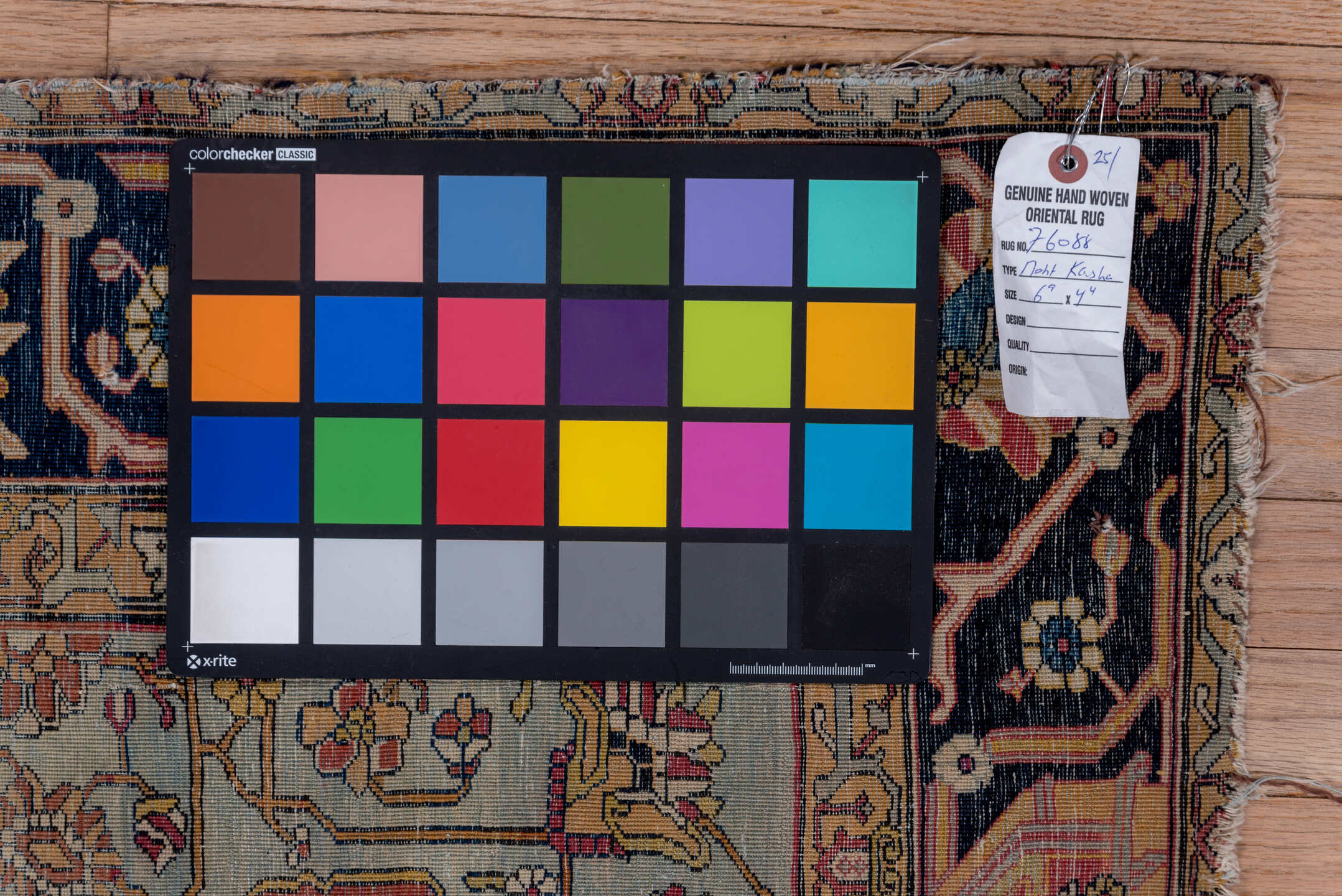 4' x 6' one-of-a-kind handmade vintage Mohtasham Kashan small size rug. Color palette: black, blue, brown, charcoal