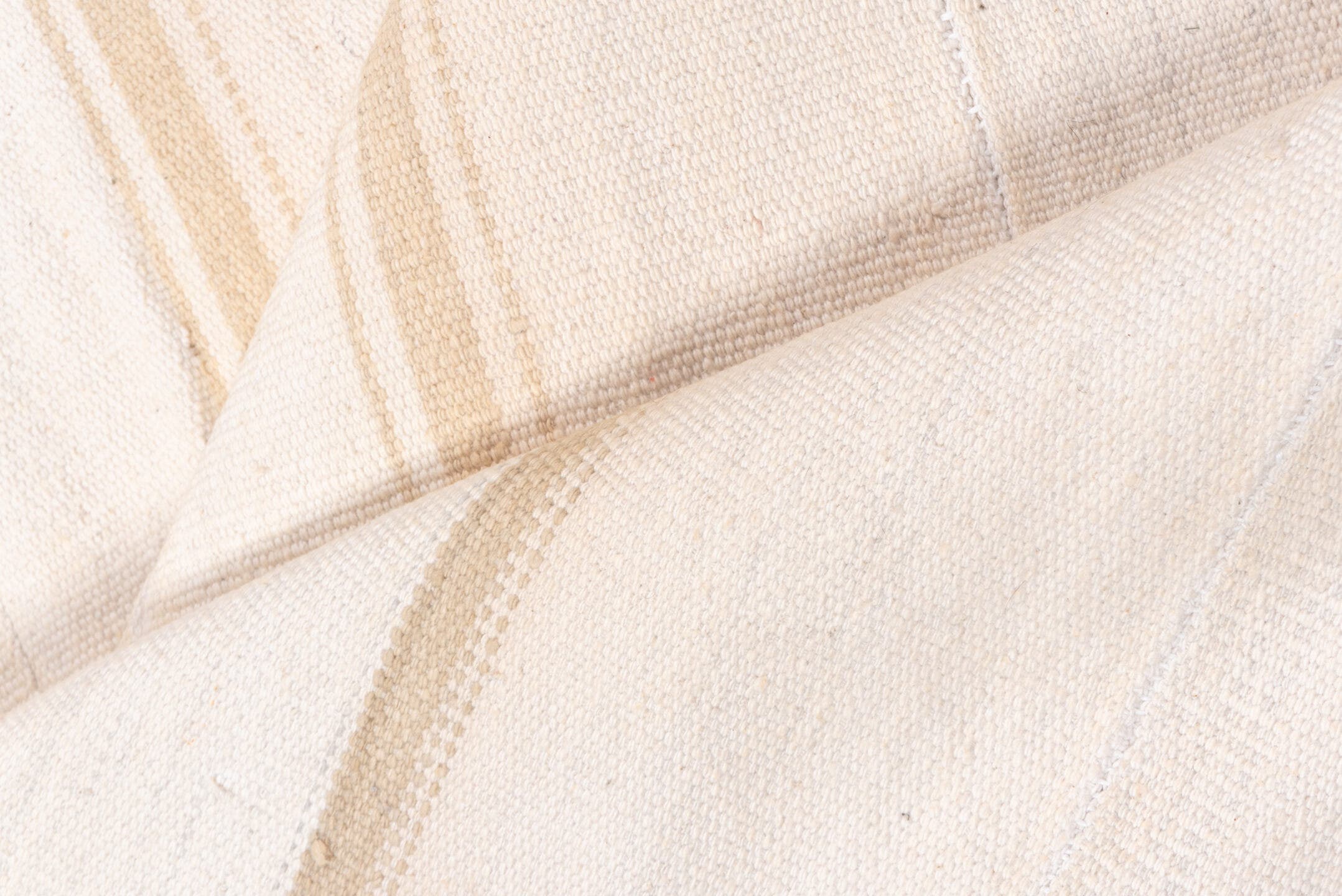8' x 11' one-of-a-kind handmade vintage Flatweave large size rug. Color palette: ivory, cream, beige, taupe, gray