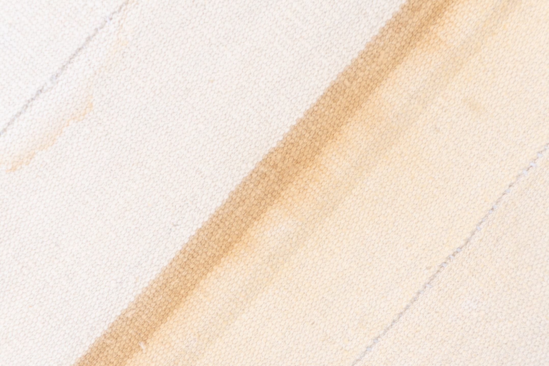 4' x 6' one-of-a-kind handmade vintage Flatweave small size rug. Color palette: ivory, cream, beige, camel