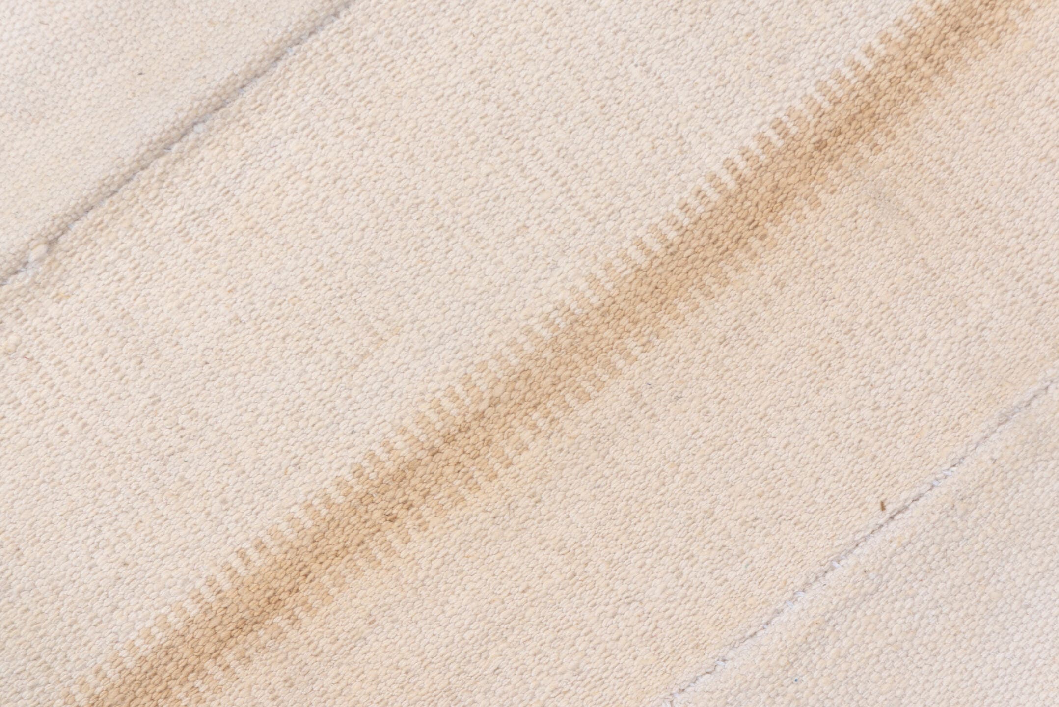 4' x 7' one-of-a-kind handmade vintage Flatweave rug. Color palette: ivory, cream, beige, taupe, gray
