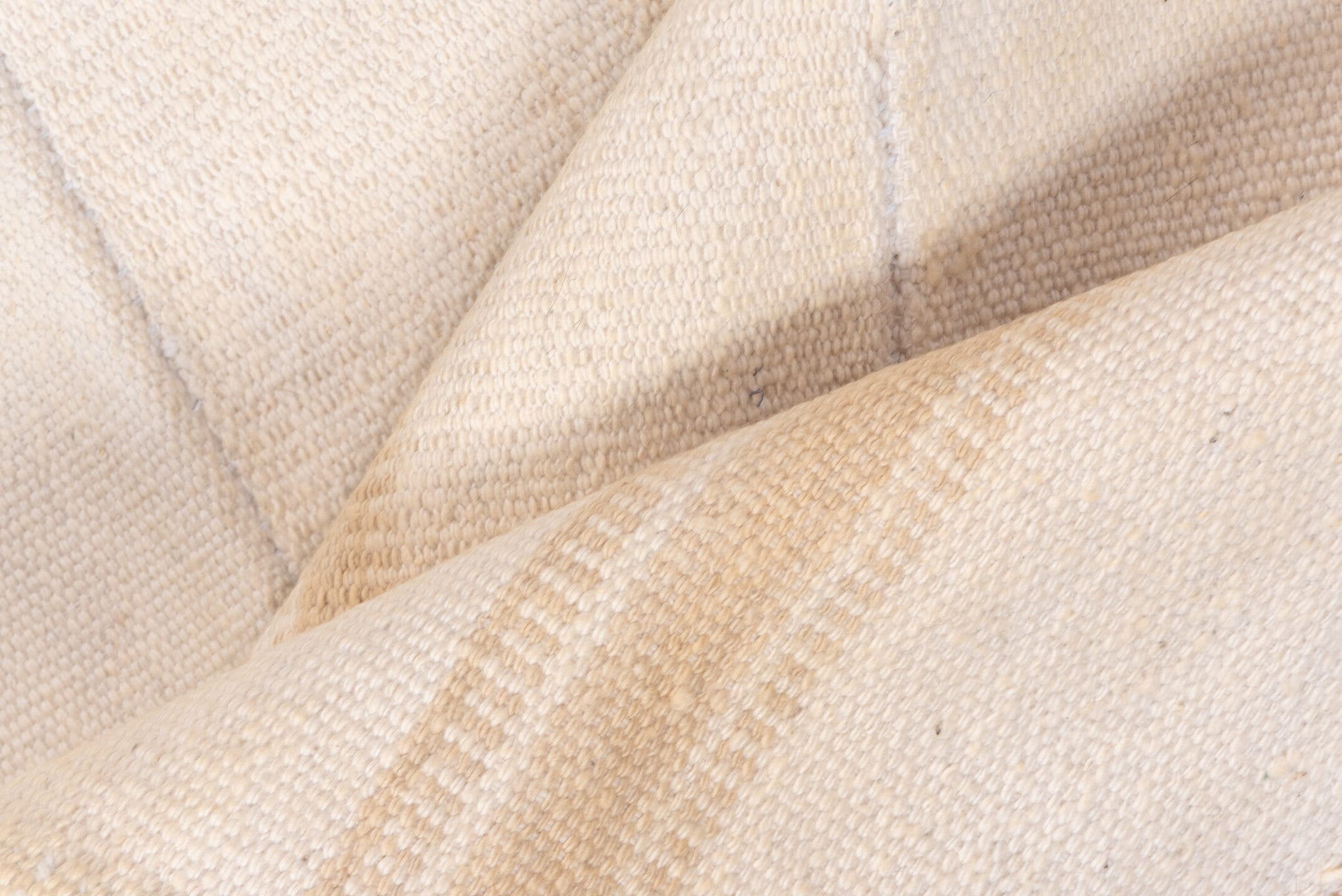 4' x 7' one-of-a-kind handmade vintage Flatweave rug. Color palette: ivory, cream, beige, taupe, gray
