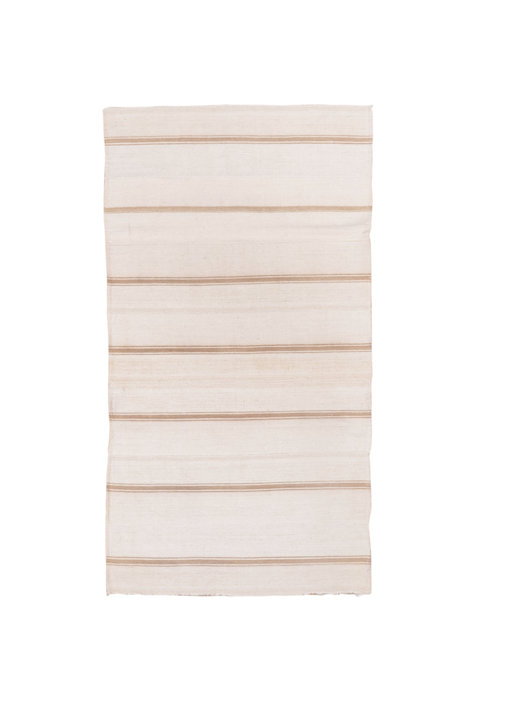 3' x 7' one-of-a-kind handmade vintage Flatweave rug. Color palette: brown, gainsboro, gray, light gray, linen, misty rose