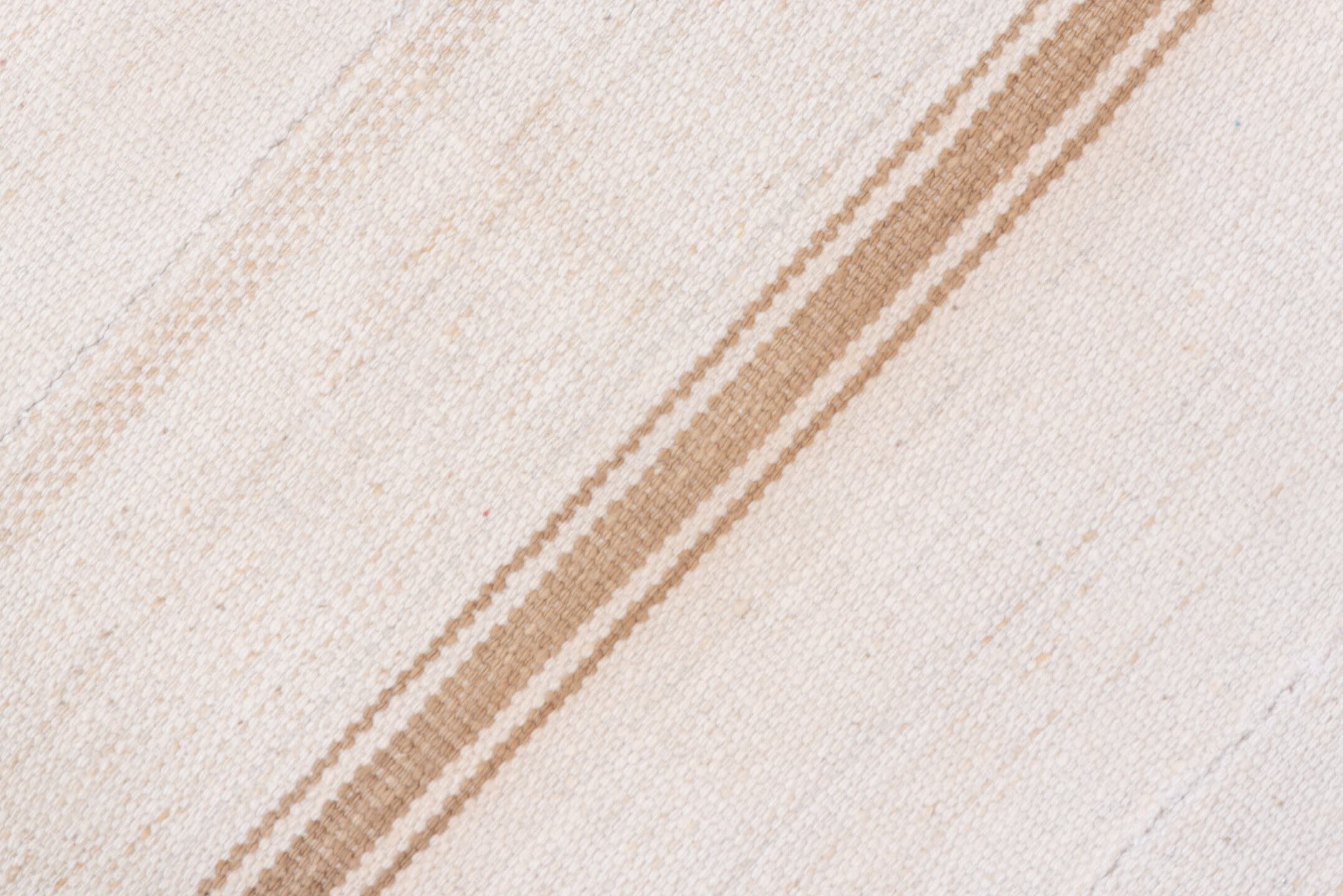 3' x 7' one-of-a-kind handmade vintage Flatweave rug. Color palette: ivory, cream, tan, taupe, beige, gray