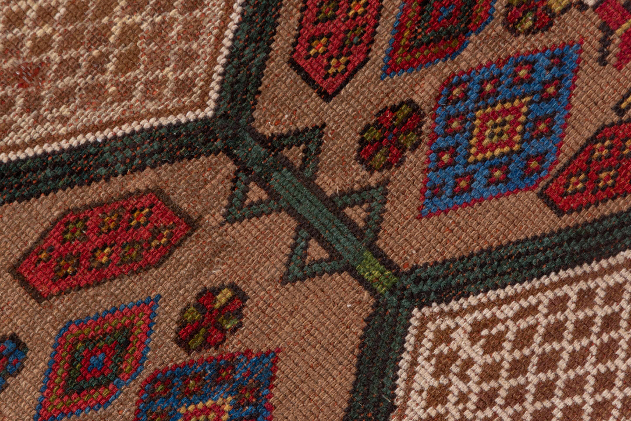 4' x 18' one-of-a-kind handmade antique Cam Hamadan runner rug. Color palette: ivory, crimson, indigo, navy, olive, rust