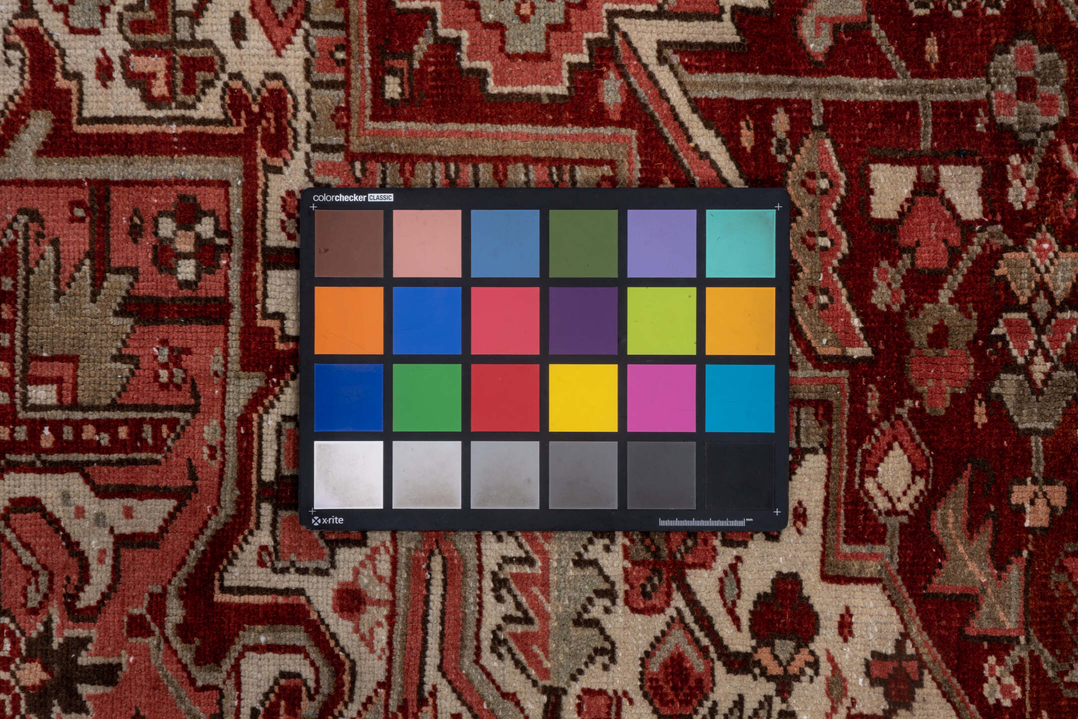 8' x 12' one-of-a-kind handmade vintage Heriz large size rug. Color palette: brown, gray, light gray, pink, red