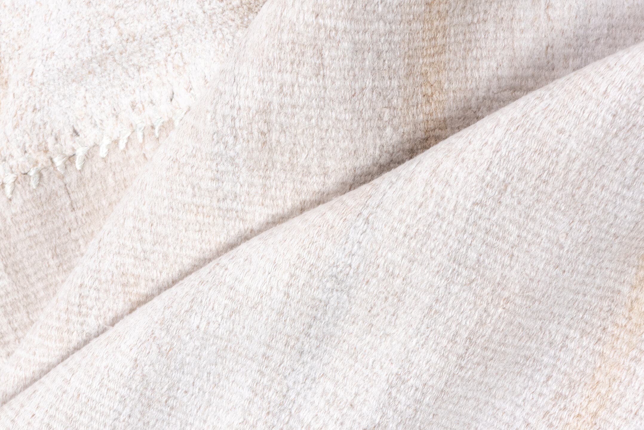 5' x 13' one-of-a-kind handmade vintage Hemp Kilim rug. Color palette: ivory, cream, beige, taupe, gray