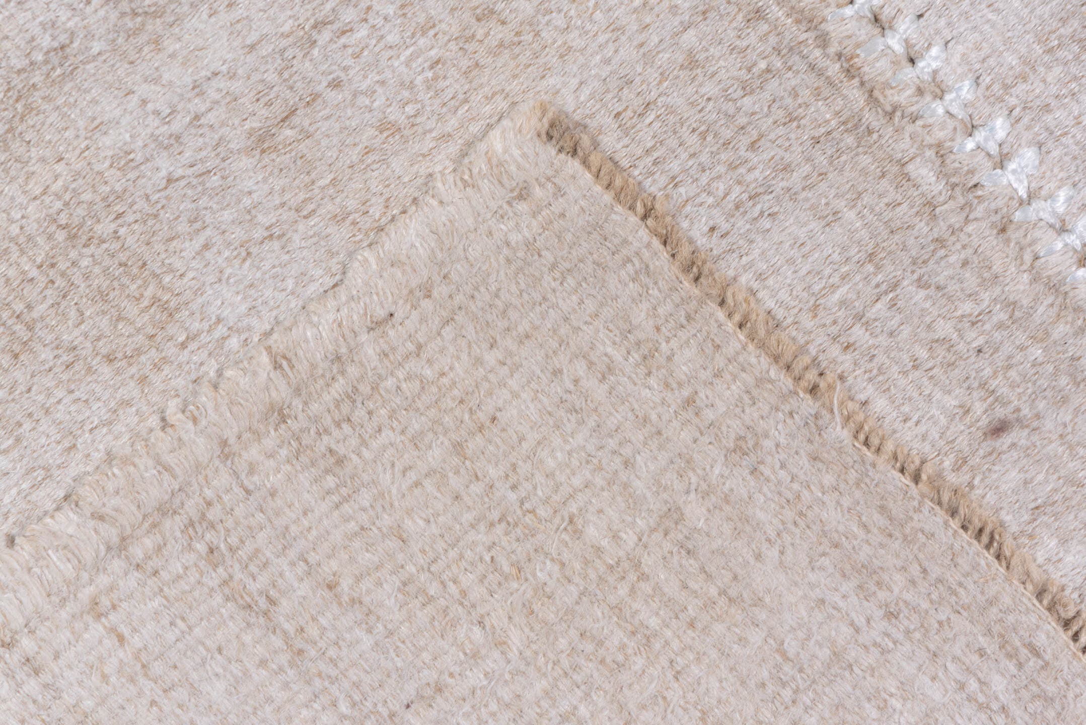 6' x 15' one-of-a-kind handmade vintage Hemp Kilim rug. Color palette: ivory, cream, beige, taupe, gray