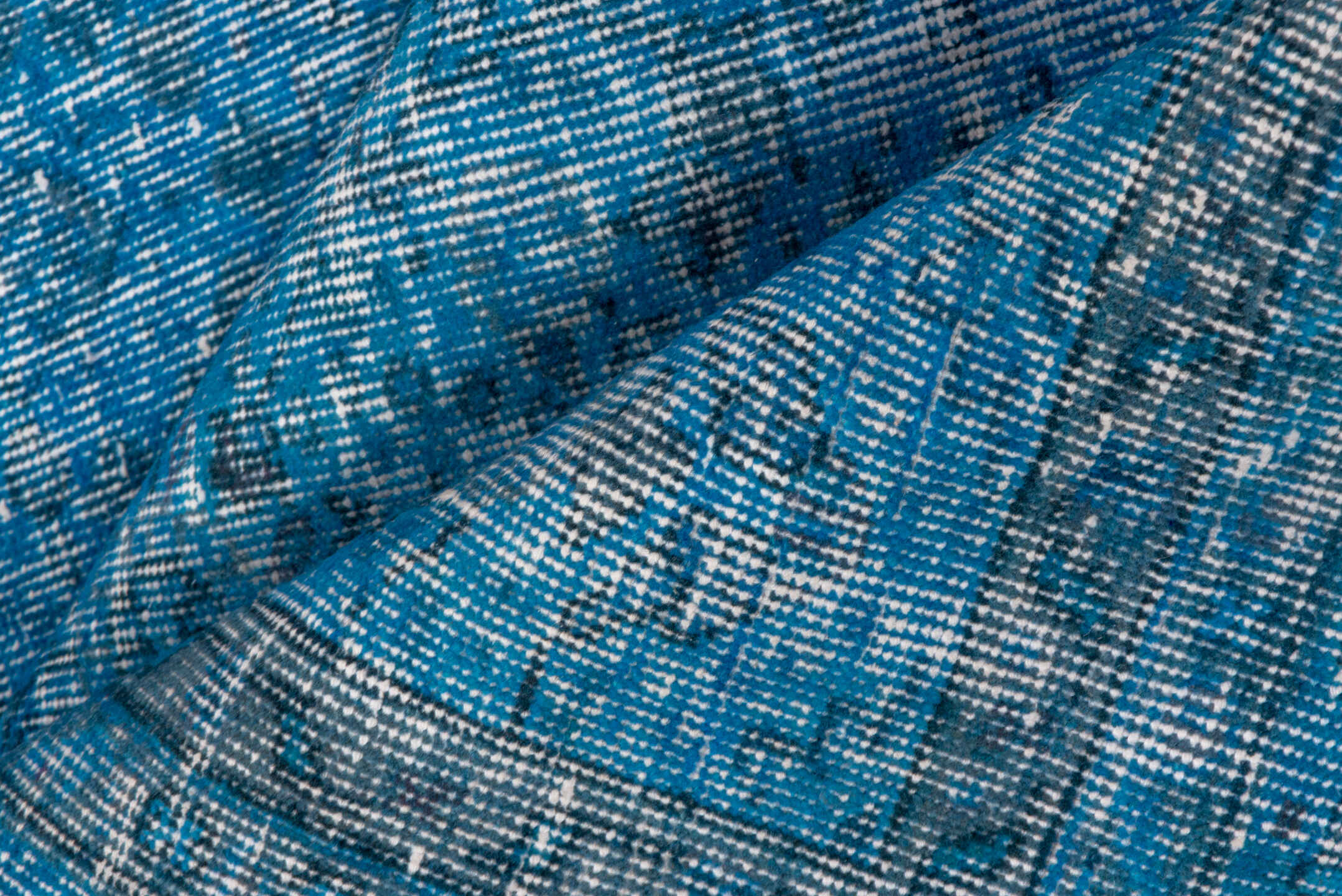 6' x 10' one-of-a-kind handmade vintage Sparta large size rug. Color palette: sky blue, azure, ivory, slate, light blue
