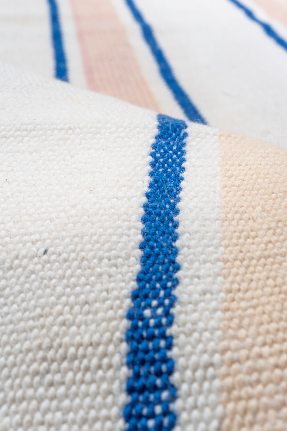 2' x 11' one-of-a-kind handmade vintage Flatweave runner rug. Color palette: blue, brown, gainsboro, gray, lavender blush