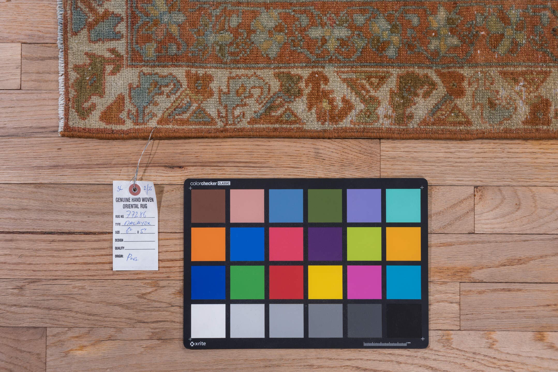 5' x 6' one-of-a-kind handmade antique Malayer rug. Color palette: terra cotta, rust, ivory, sage, camel, brown, pale blue