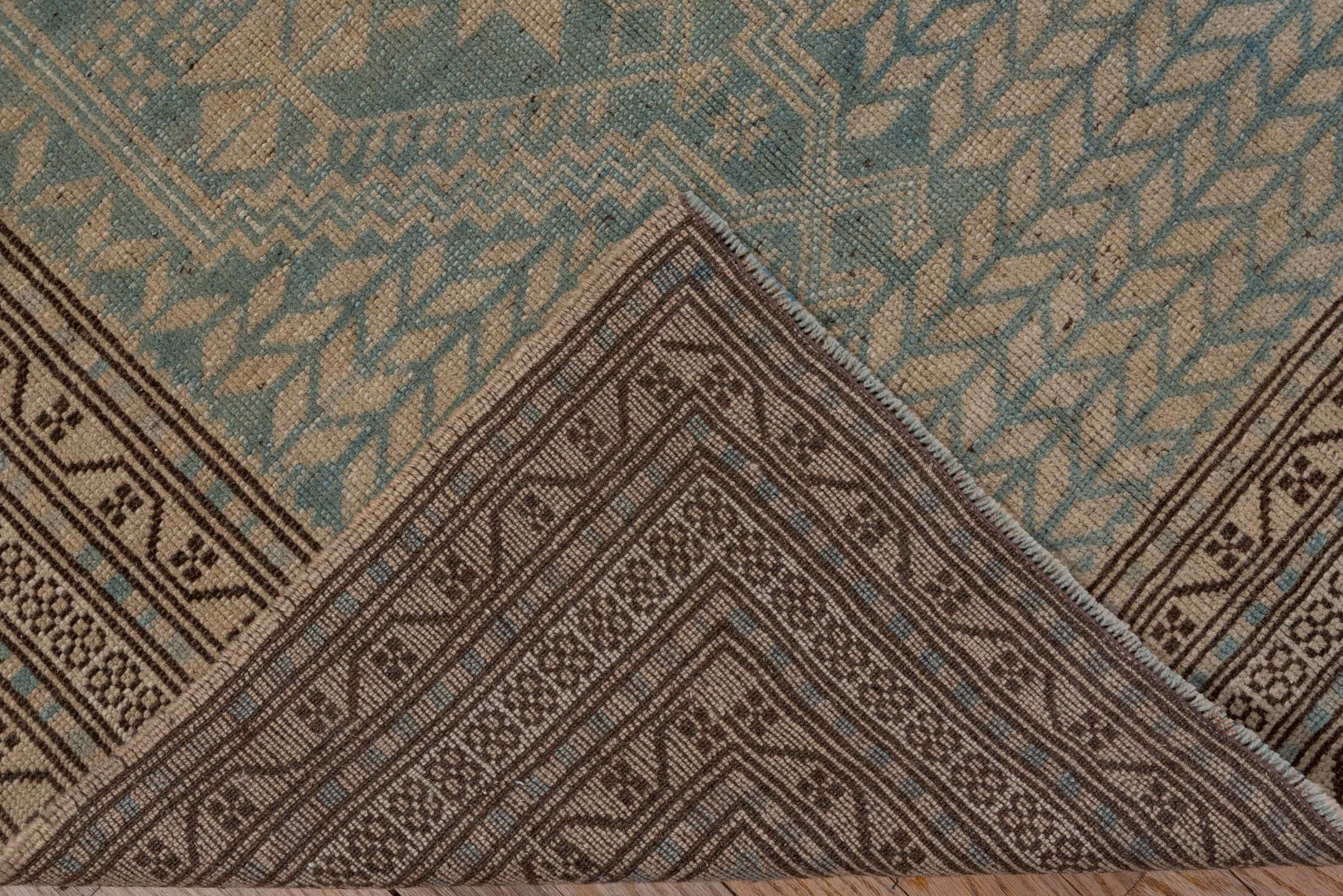 3' x 6' one-of-a-kind handmade vintage Anatol small size rug. Color palette: black, brown, gray