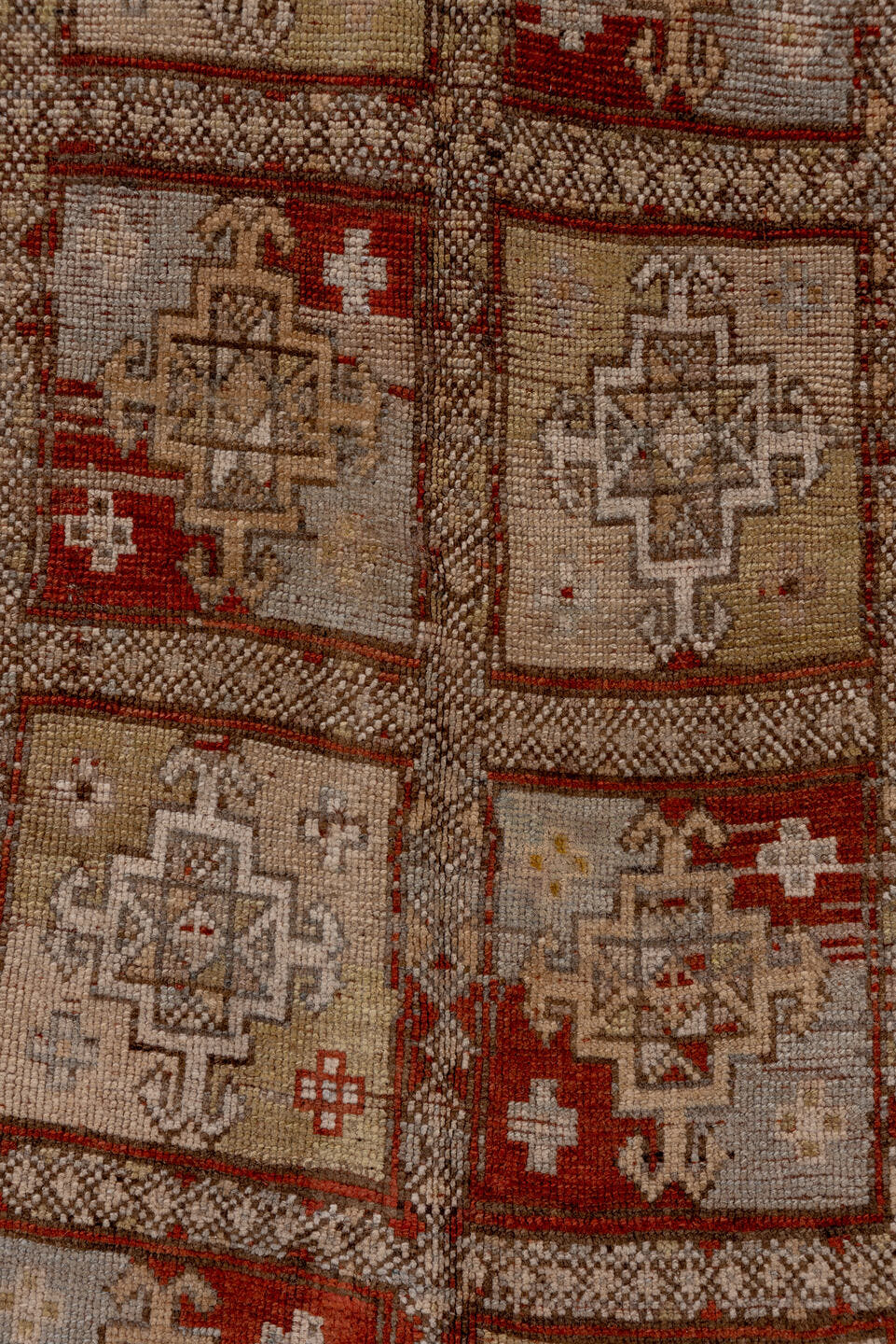 5' x 9' one-of-a-kind handmade antique NW Persian medium size rug. Color palette: taupe, rust, ivory, slate, brown, camel