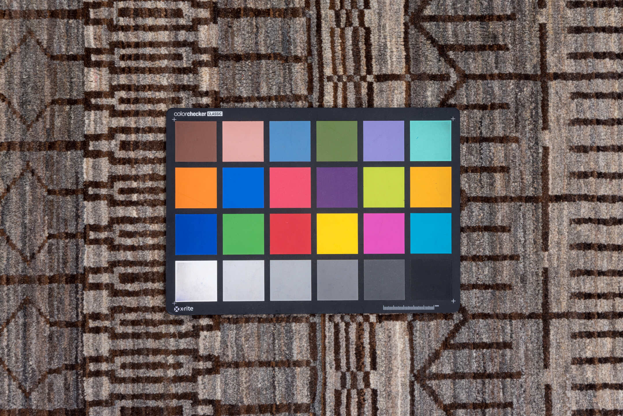 6' x 9' one-of-a-kind handmade vintage Gabbe medium size rug. Color palette: black, brown, charcoal, gainsboro, gray