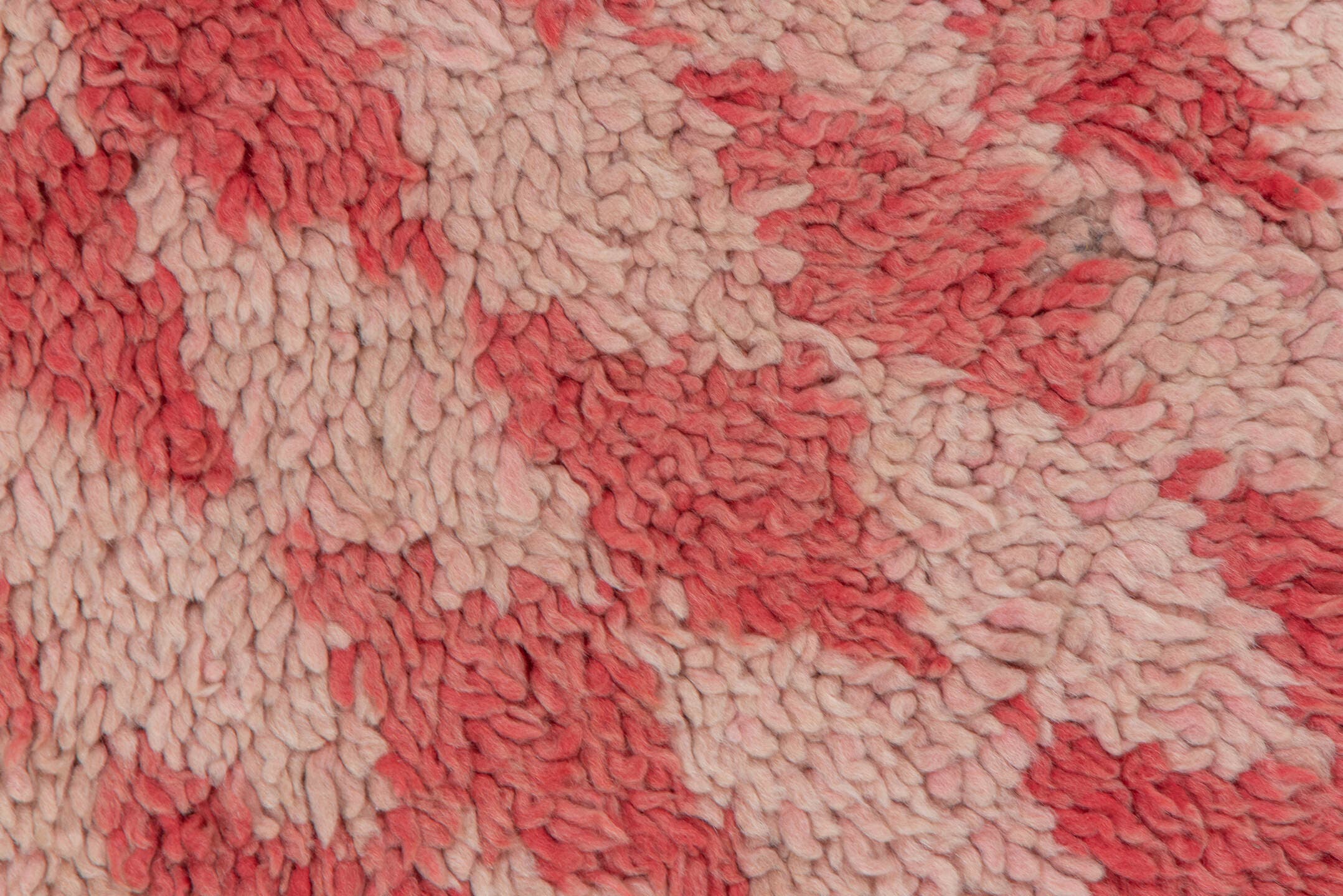 2' x 5' one-of-a-kind handmade vintage Moroccan small size rug. Color palette: rose, ivory, coral, blush, taupe, pink, red