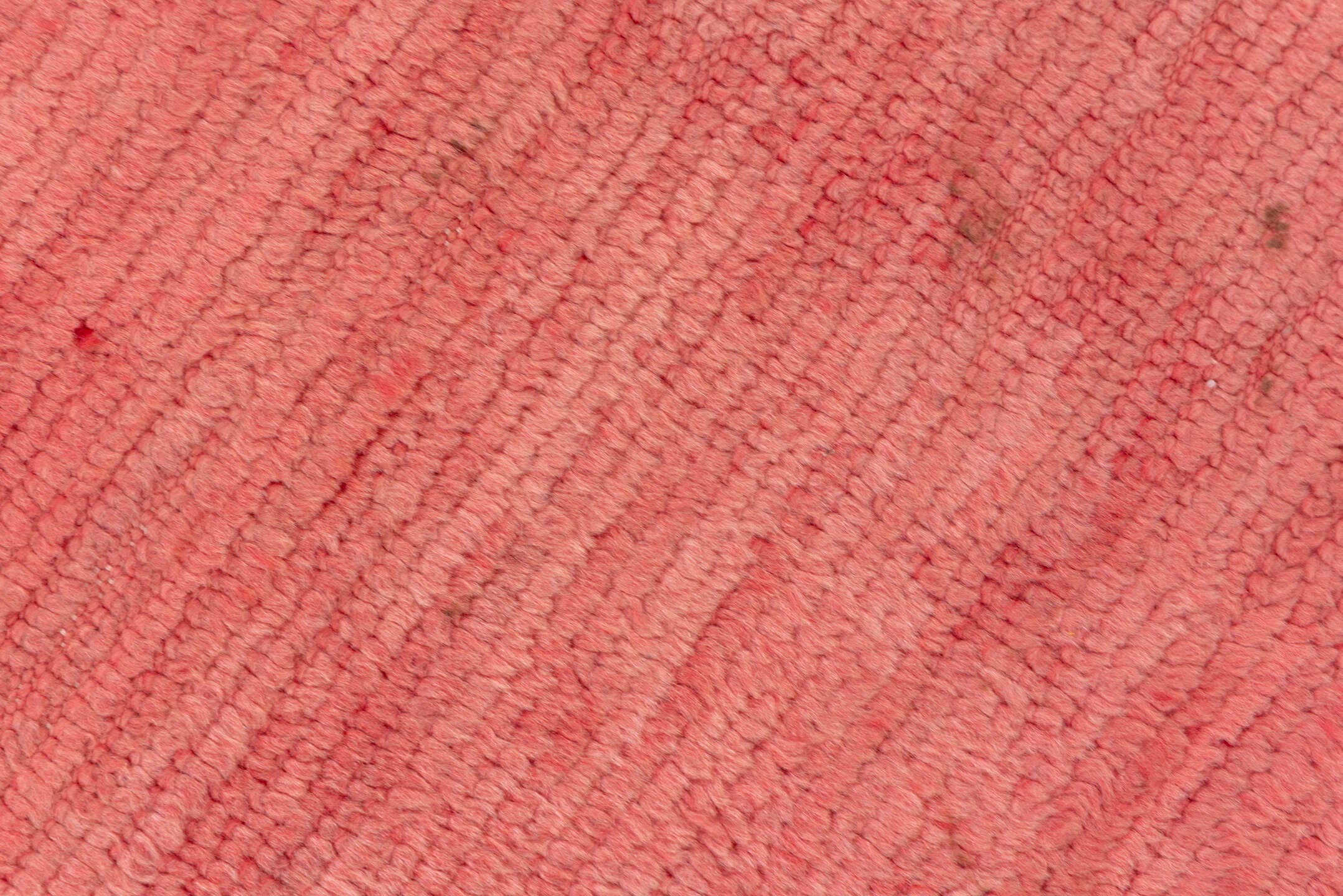 3' x 13' one-of-a-kind handmade vintage Rag Rug runner rug. Color palette: rose, charcoal, dusty pink, pink, red, gray