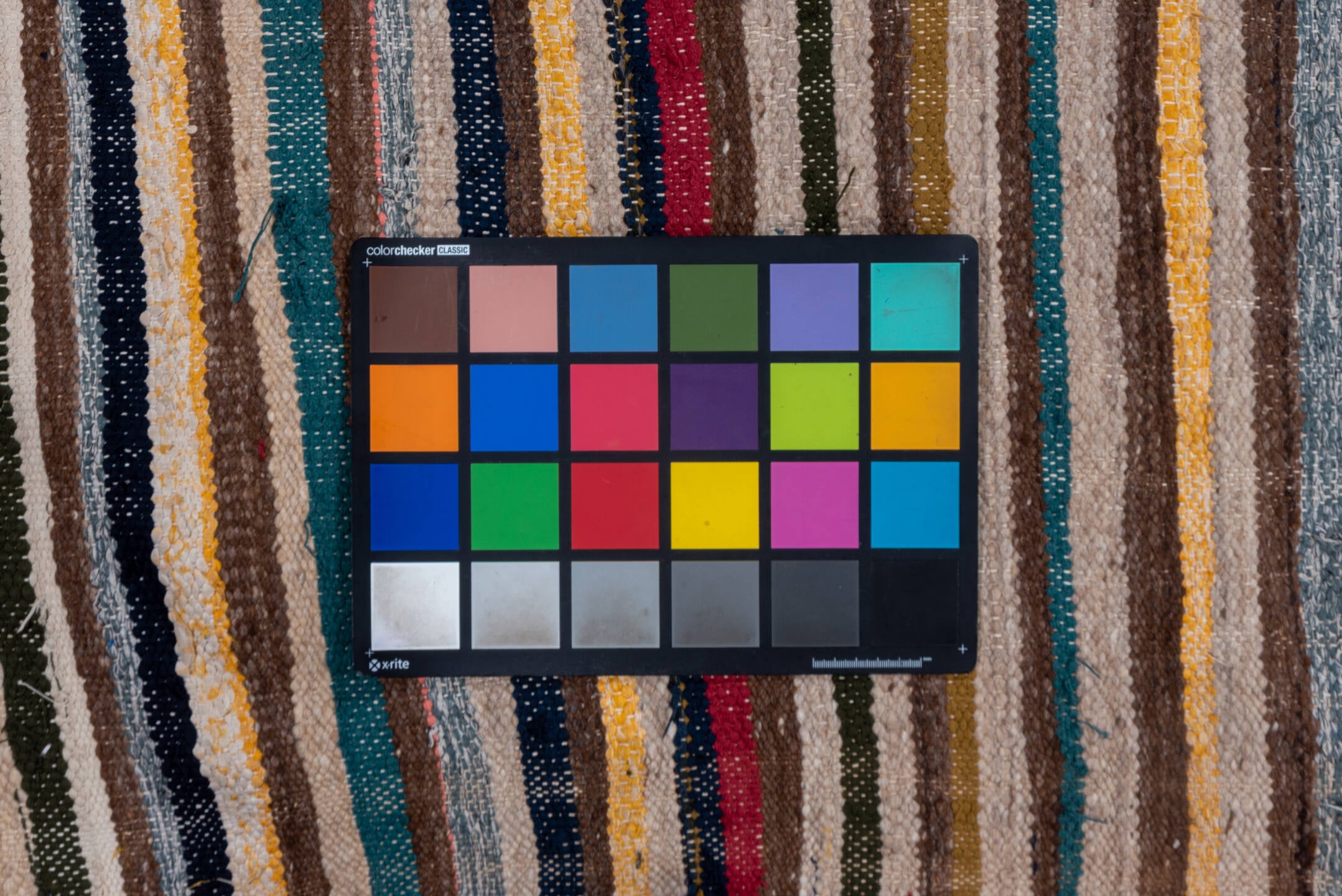 2' x 14' one-of-a-kind handmade vintage Blanket runner rug. Color palette: blue, brown, gray, light gray, off-white, pink