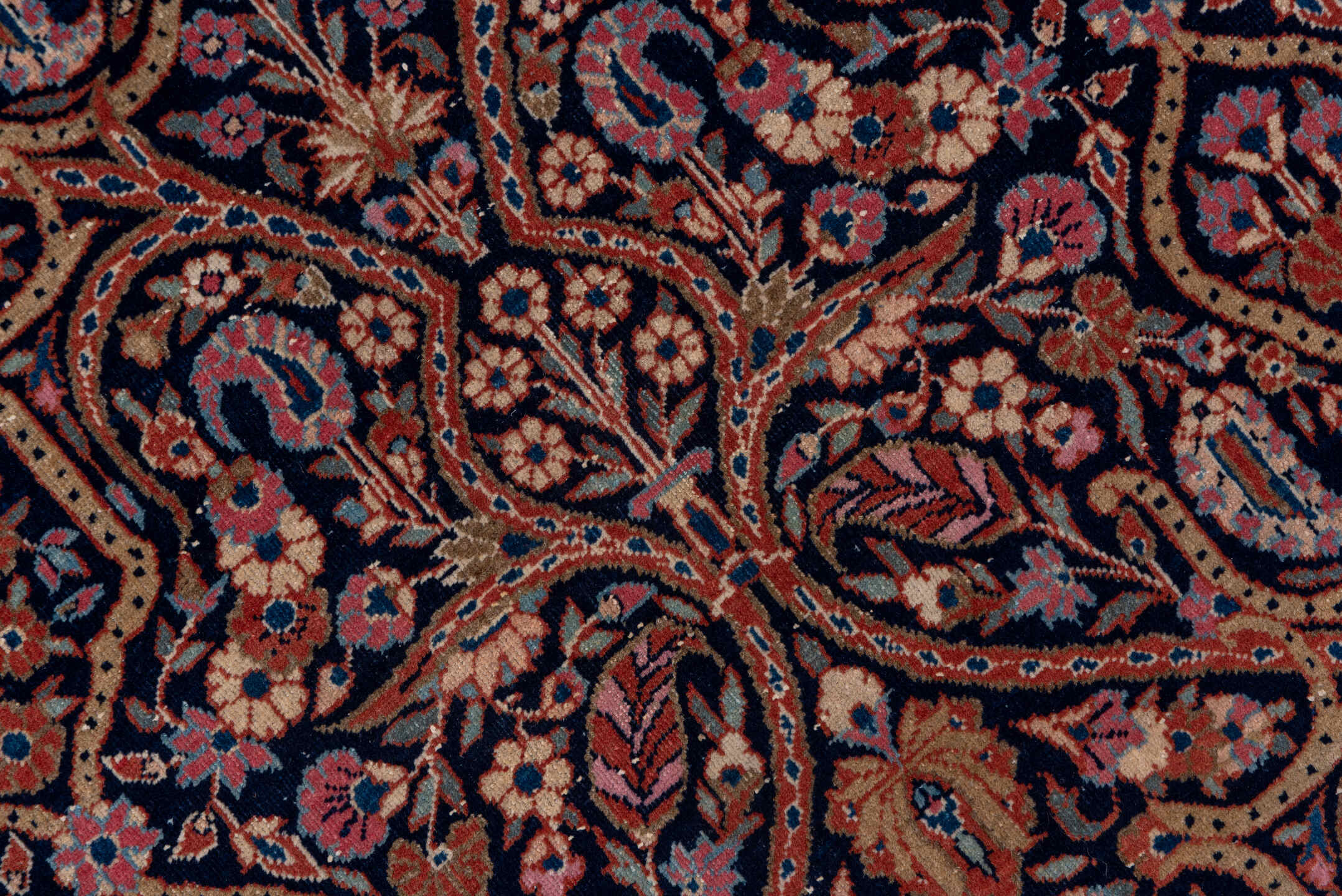 8' x 11' one-of-a-kind handmade vintage Kashan large size rug. Color palette: blue, brown, dim gray, gray, light gray