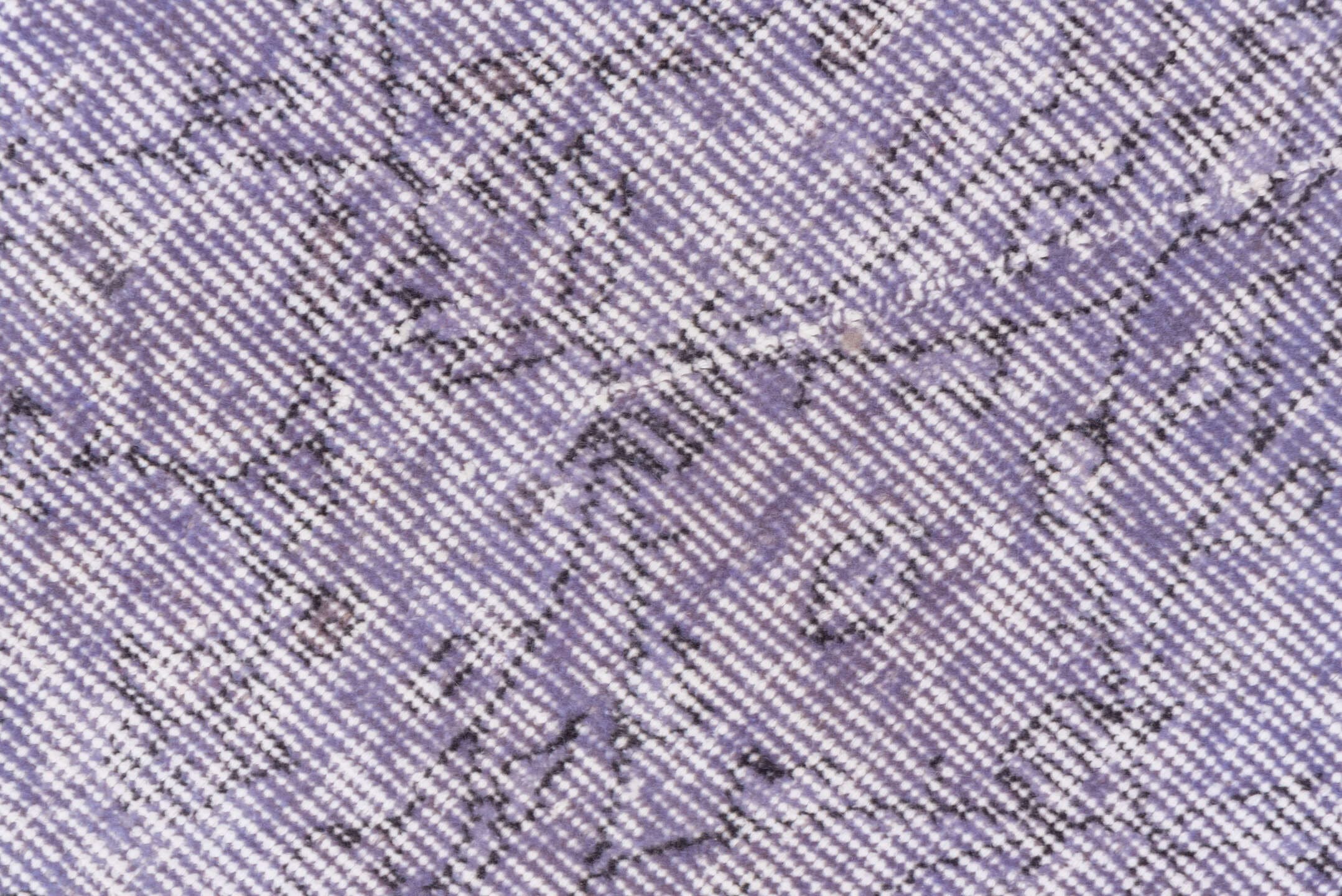 5' x 8' one-of-a-kind handmade vintage Overdyed medium size rug. Color palette: lavender, lilac, ivory, pale gray
