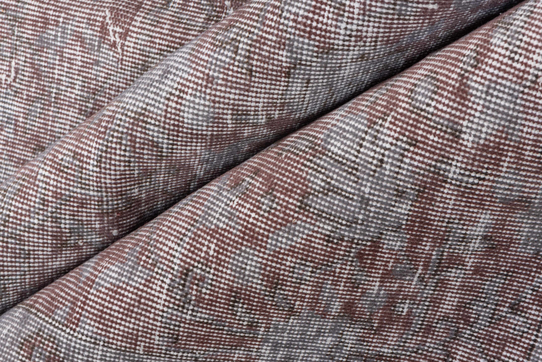 6' x 9' one-of-a-kind handmade vintage Overdyed medium size rug. Color palette: dark gray, gainsboro, gray, light gray