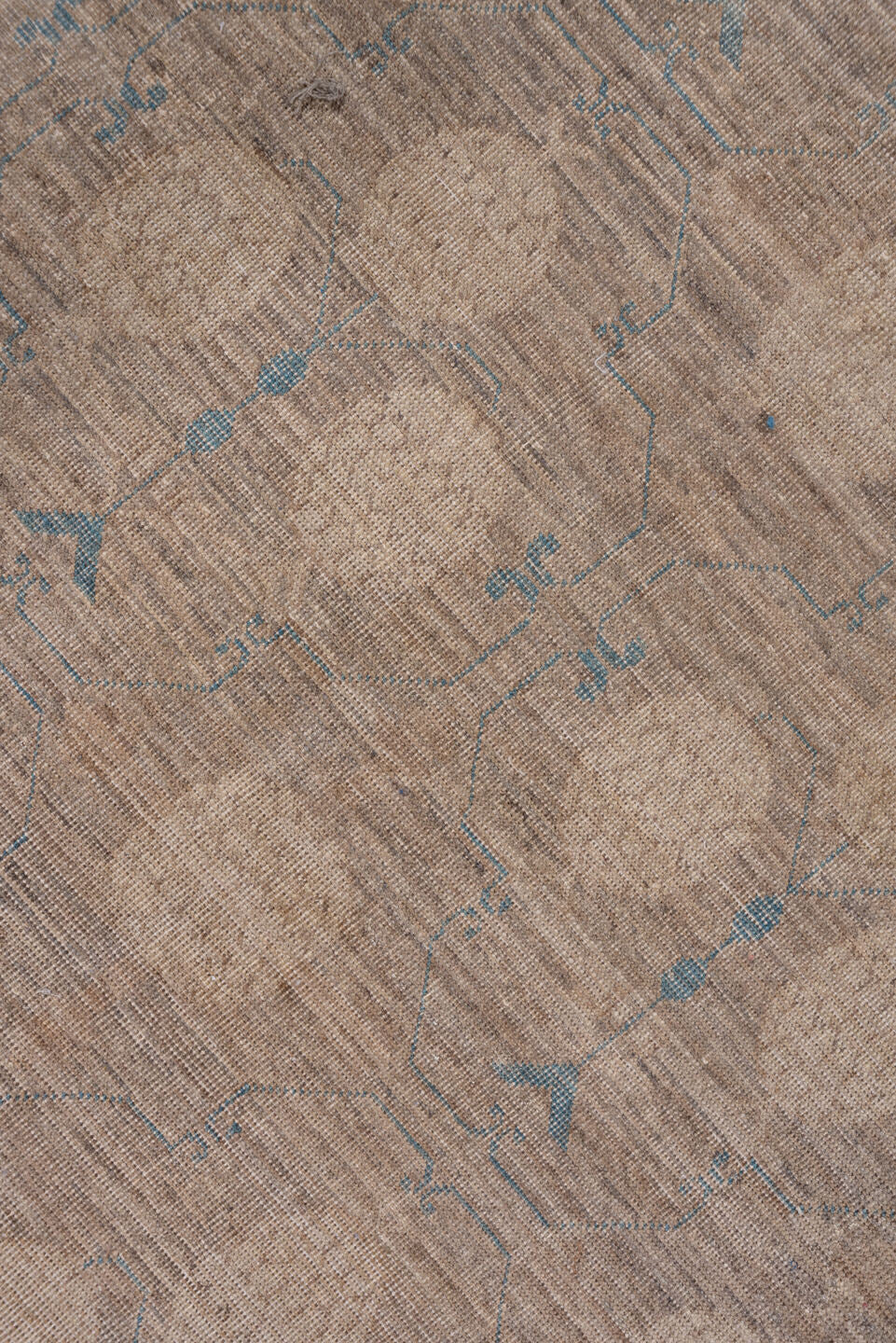 12' x 16' one-of-a-kind handmade vintage Khotan oversize rug. Color palette: brown, dark gray, gray, light gray, off-white